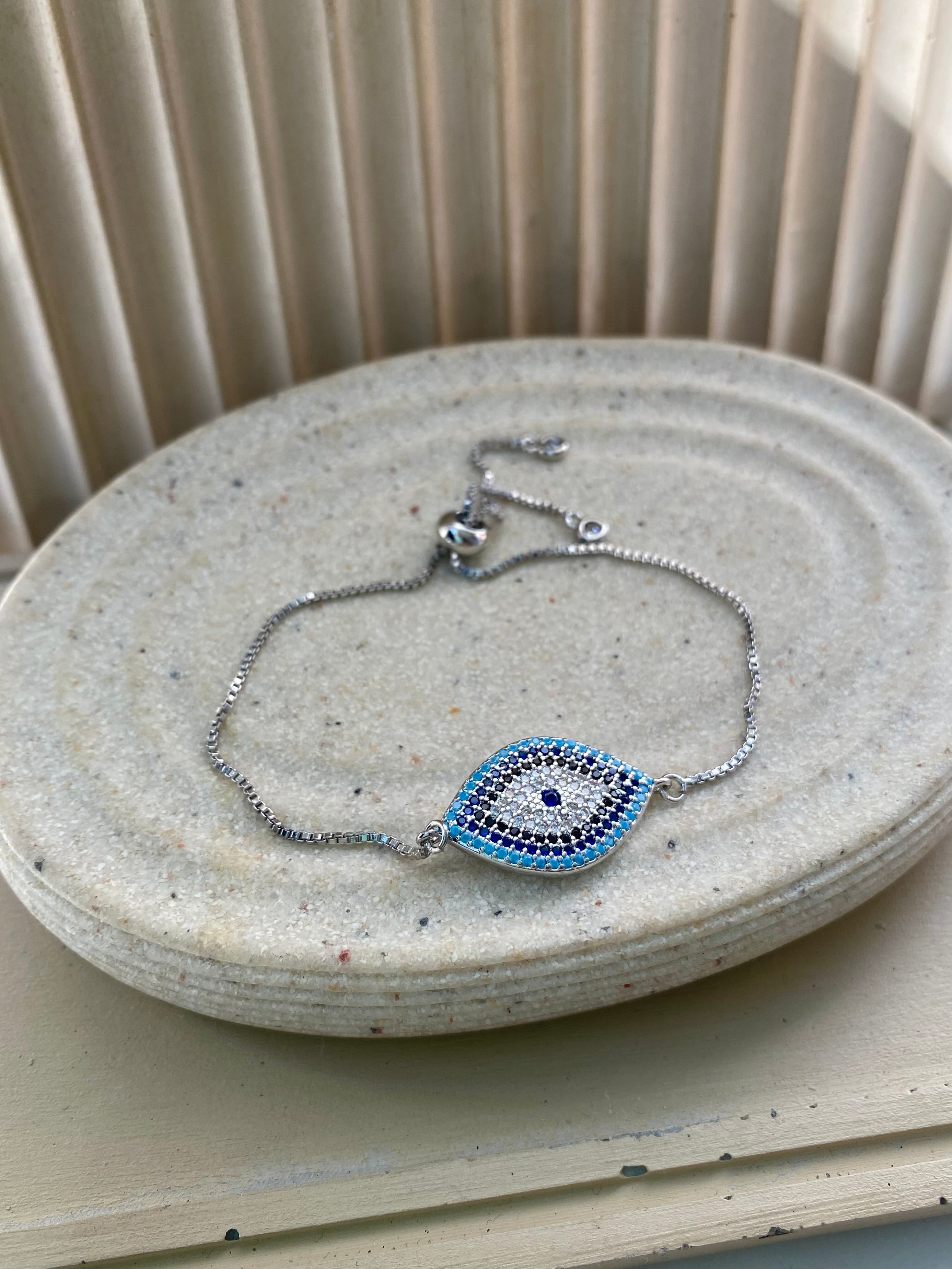 AALIYAH | Evil Eye Jewel Encrusted Adjustable Bracelet