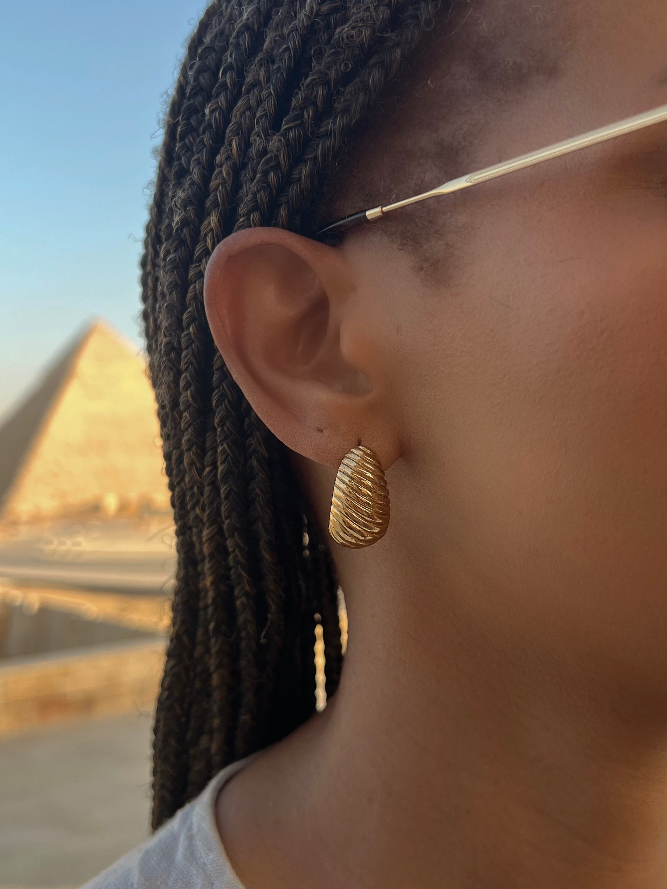 BLISS | Tarnish Free | Gold Croissant Curve Stud | Earrings