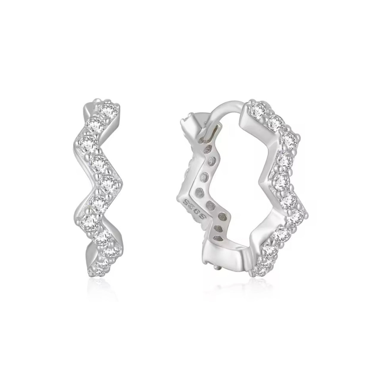 ENLIGHTEN | S925 Sterling Silver | 18ct Gold/Silver Plated | Zigzag Earrings
