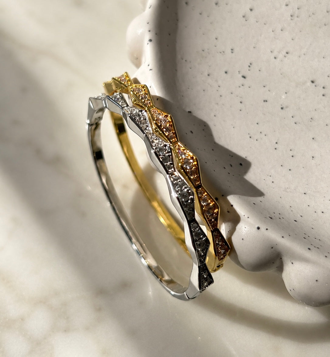 MONTE CARLO|Gold/Silver Pavé Bangle