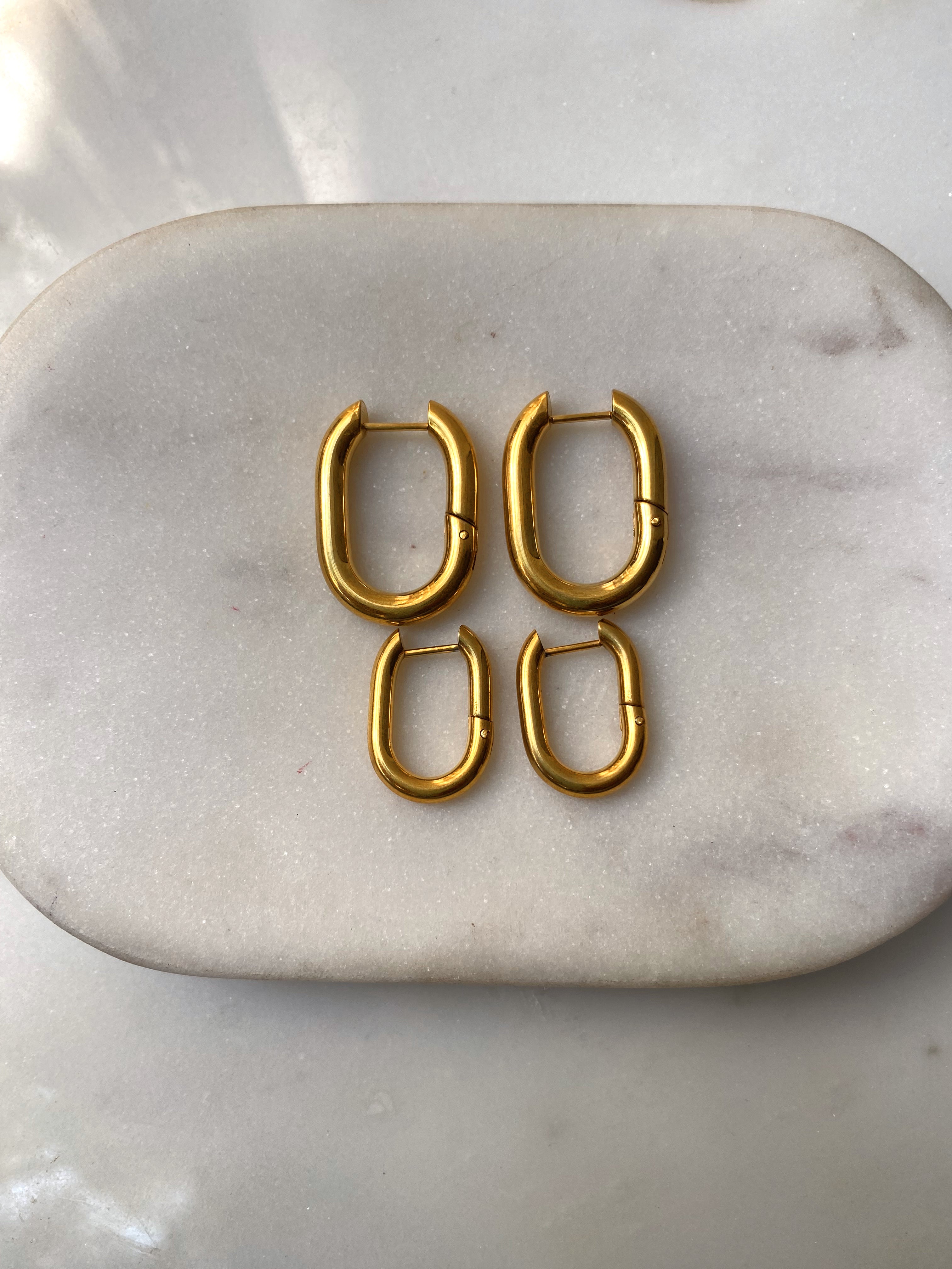 HAILEY | Tarnish Free | Gold/Silver Oval Hoops | Earring