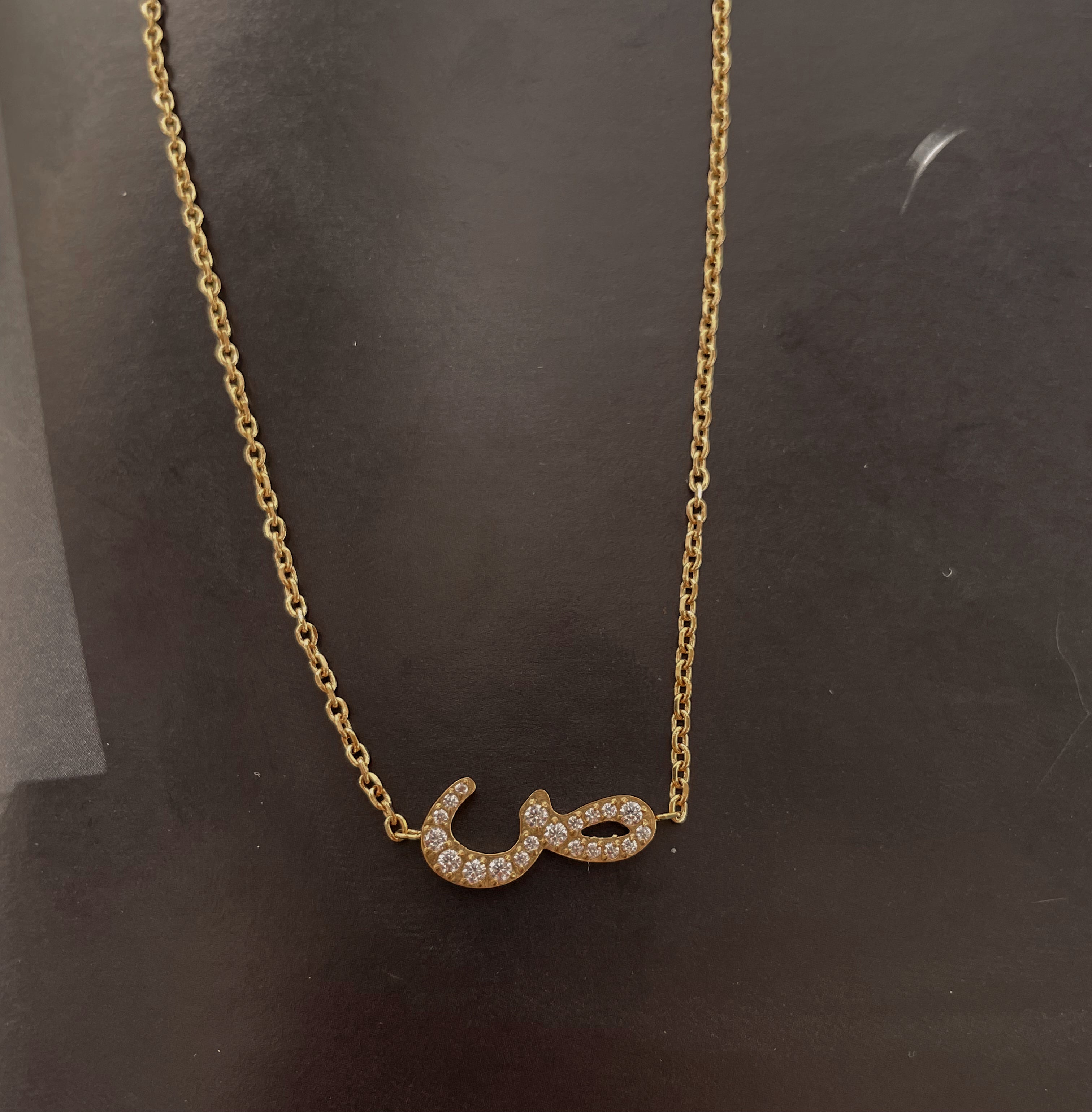 DAZZLING ARABIC INITIAL NECKLACE I Kids/Adults | Tarnish Free | Stainless Steel I 18ct gold plated Cubic Zirconia I Gold/Silver