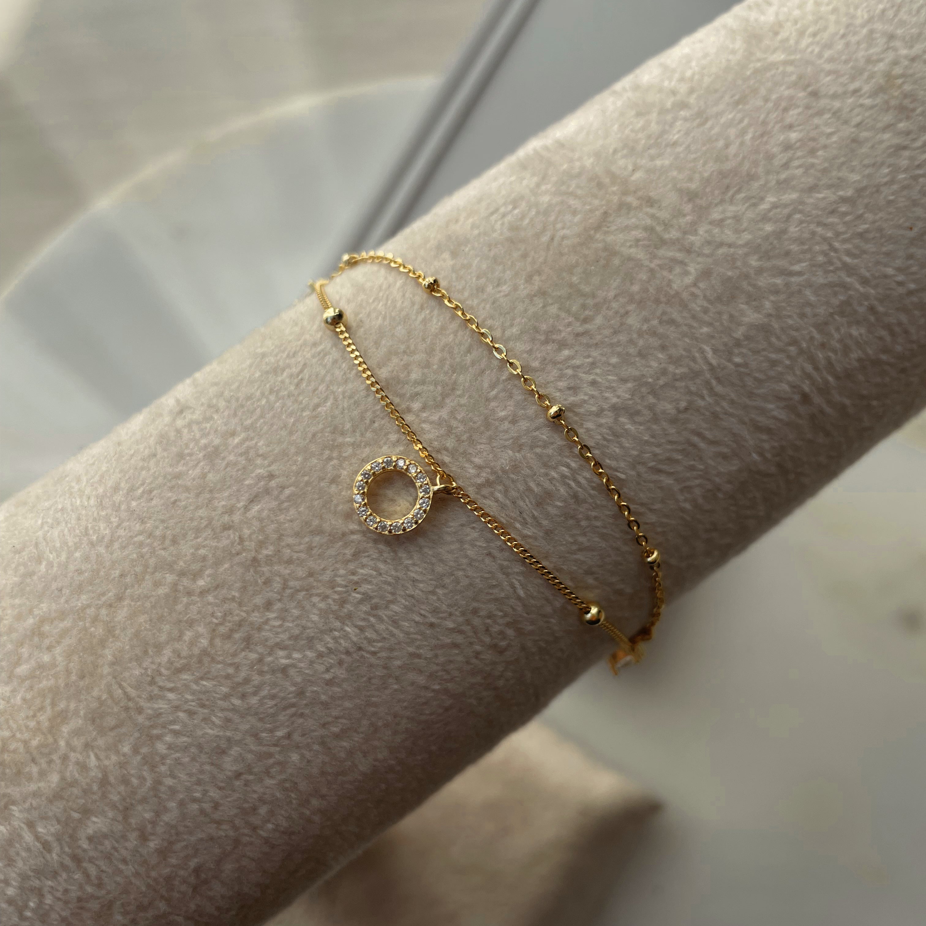 ANJUM | S925 Sterling Silver and 18ct Gold/Platinum Plated | Cubic Zirconia | Anklet