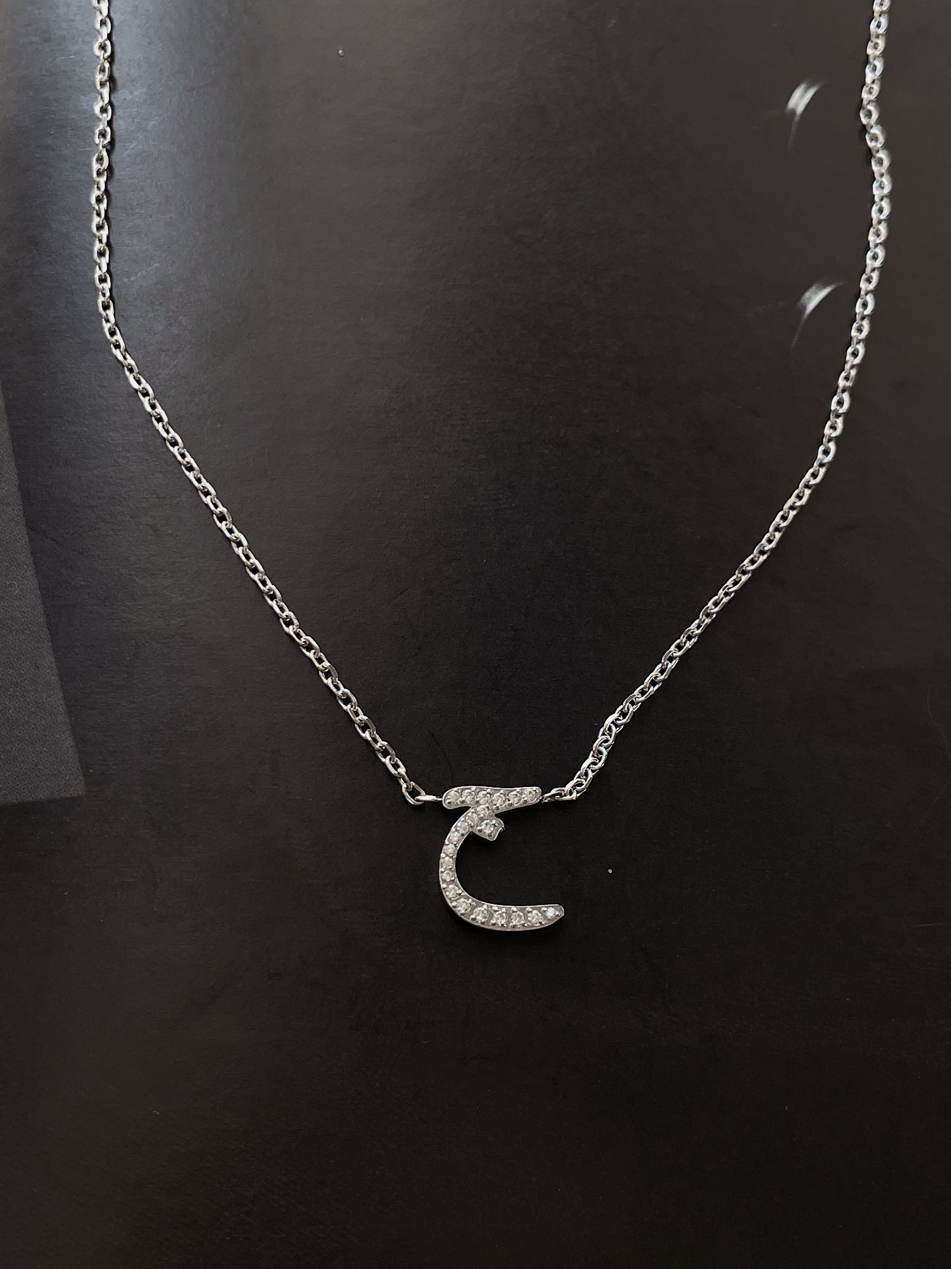 DAZZLING ARABIC INITIAL NECKLACE I Kids/Adults | Tarnish Free | Stainless Steel I 18ct gold plated Cubic Zirconia I Gold/Silver