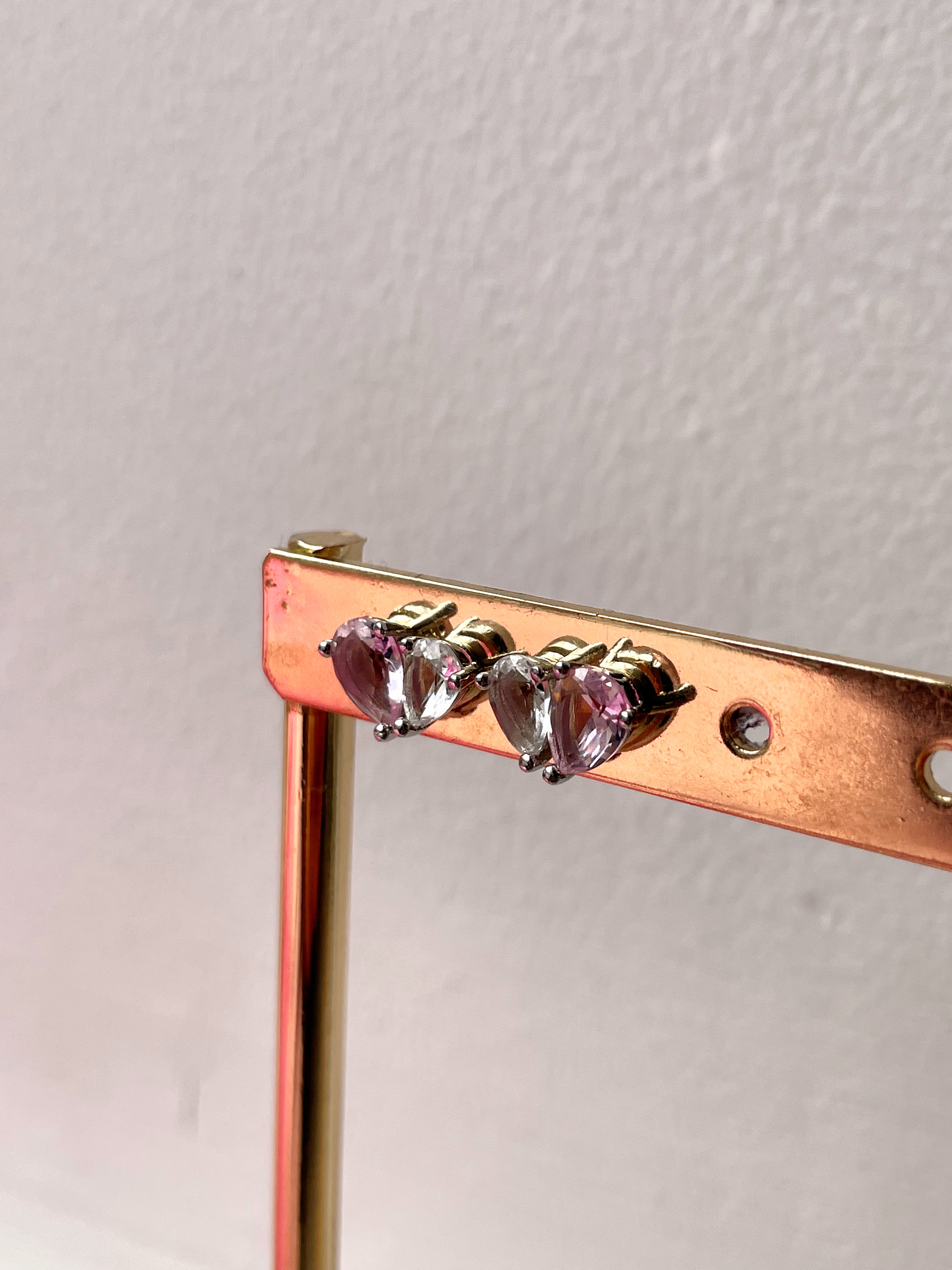 BROOKLYN | Pink and Clear Teardrop Luxury Necklace/Earrings | AAA Grade Cubic Zirconia