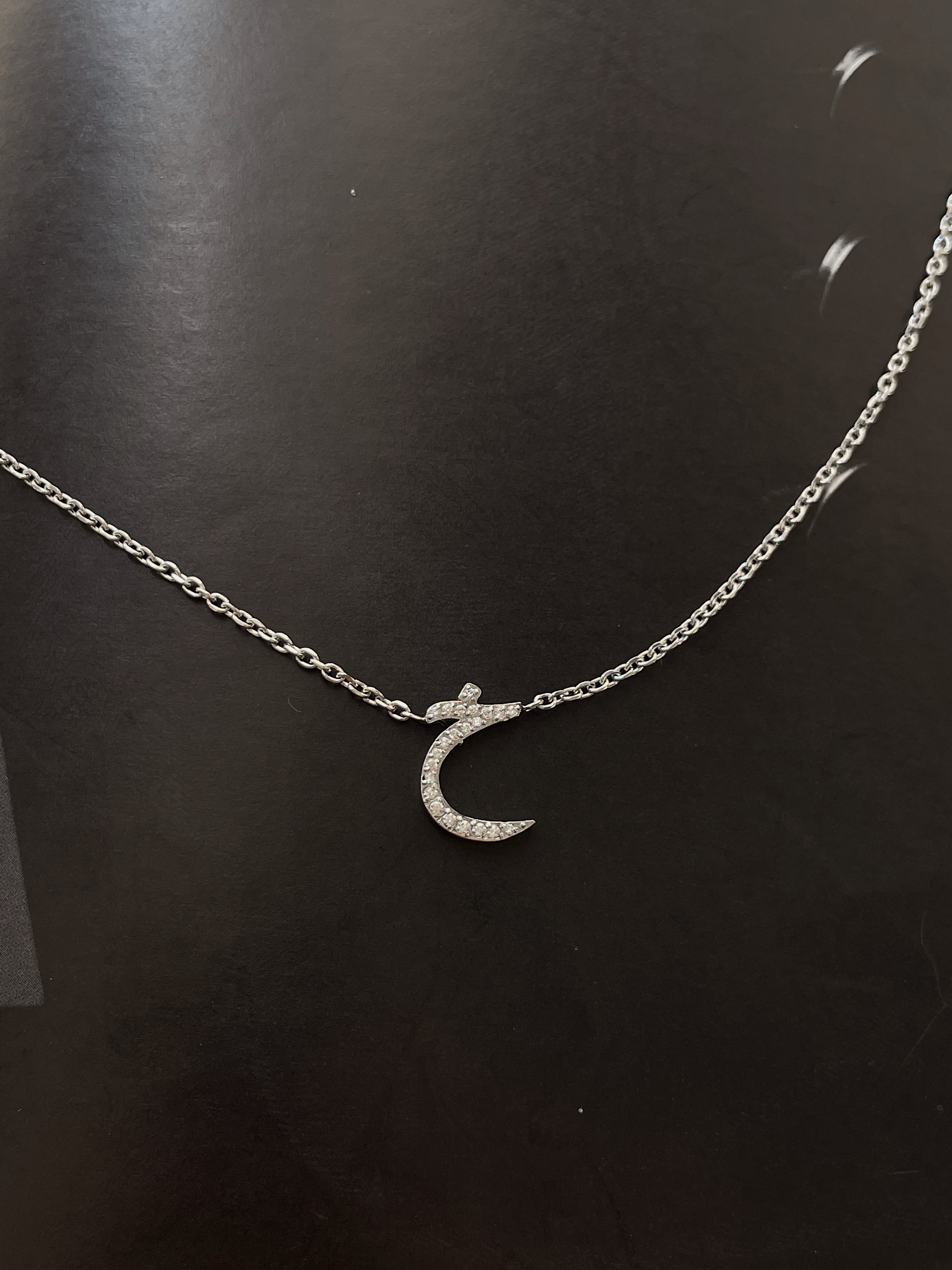 DAZZLING ARABIC INITIAL NECKLACE I Kids/Adults | Tarnish Free | Stainless Steel I 18ct gold plated Cubic Zirconia I Gold/Silver