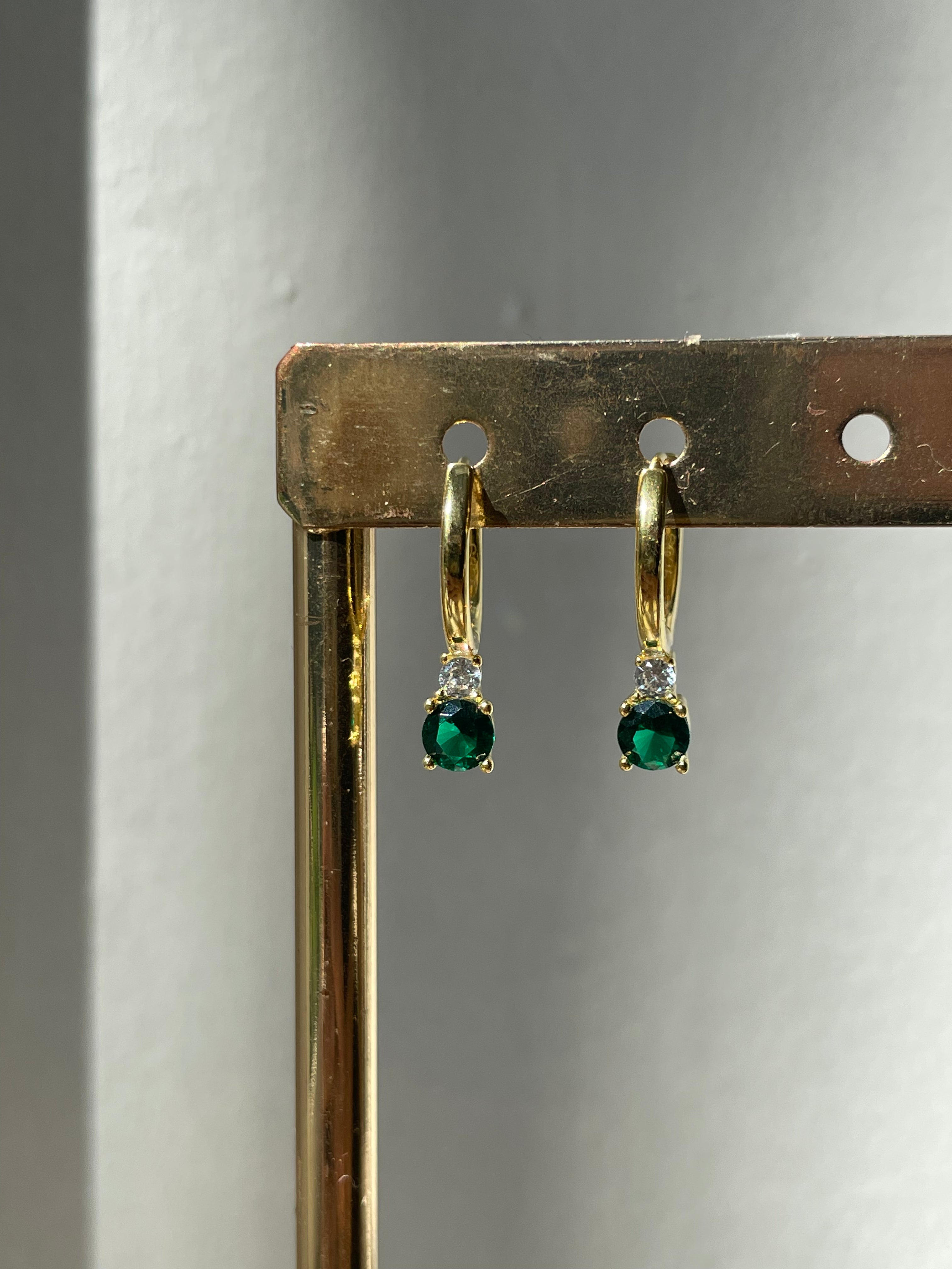 HADLEY | Cubic Zirconia Drop Huggies | S925 Sterling Silver 18ct Gold Plated | Earrings