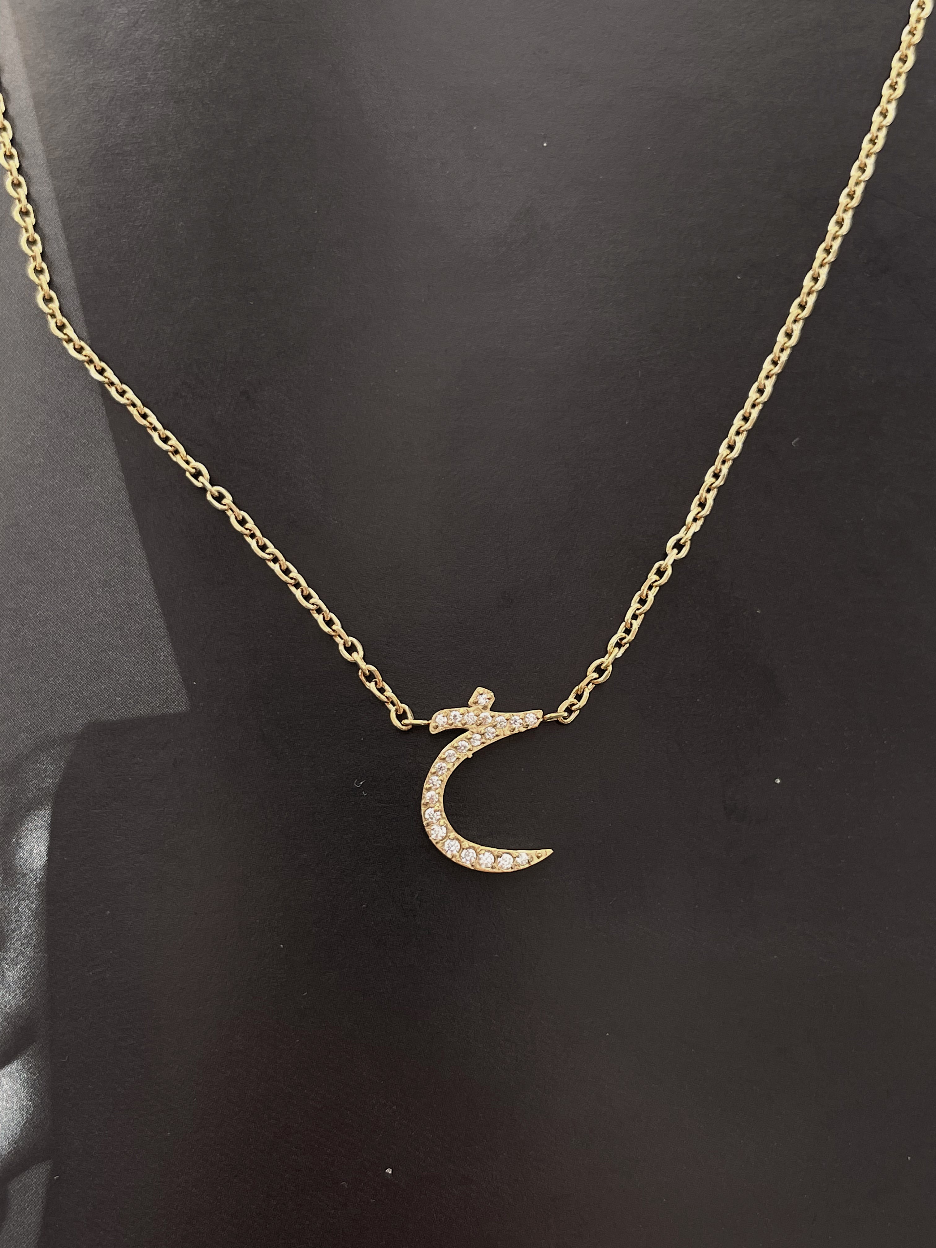 DAZZLING ARABIC INITIAL NECKLACE I Kids/Adults | Tarnish Free | Stainless Steel I 18ct gold plated Cubic Zirconia I Gold/Silver