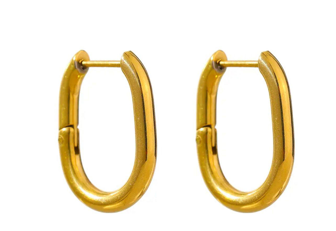 HAILEY | Tarnish Free | Gold/Silver Oval Hoops | Earring