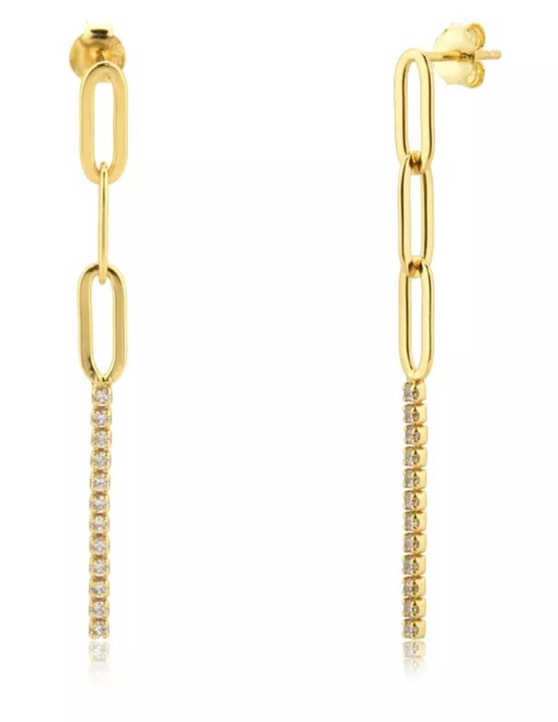 MAY | S925 Sterling Silver | 18k Gold/Platinum Plated I Link and Cubic Zirconia | Earring hi