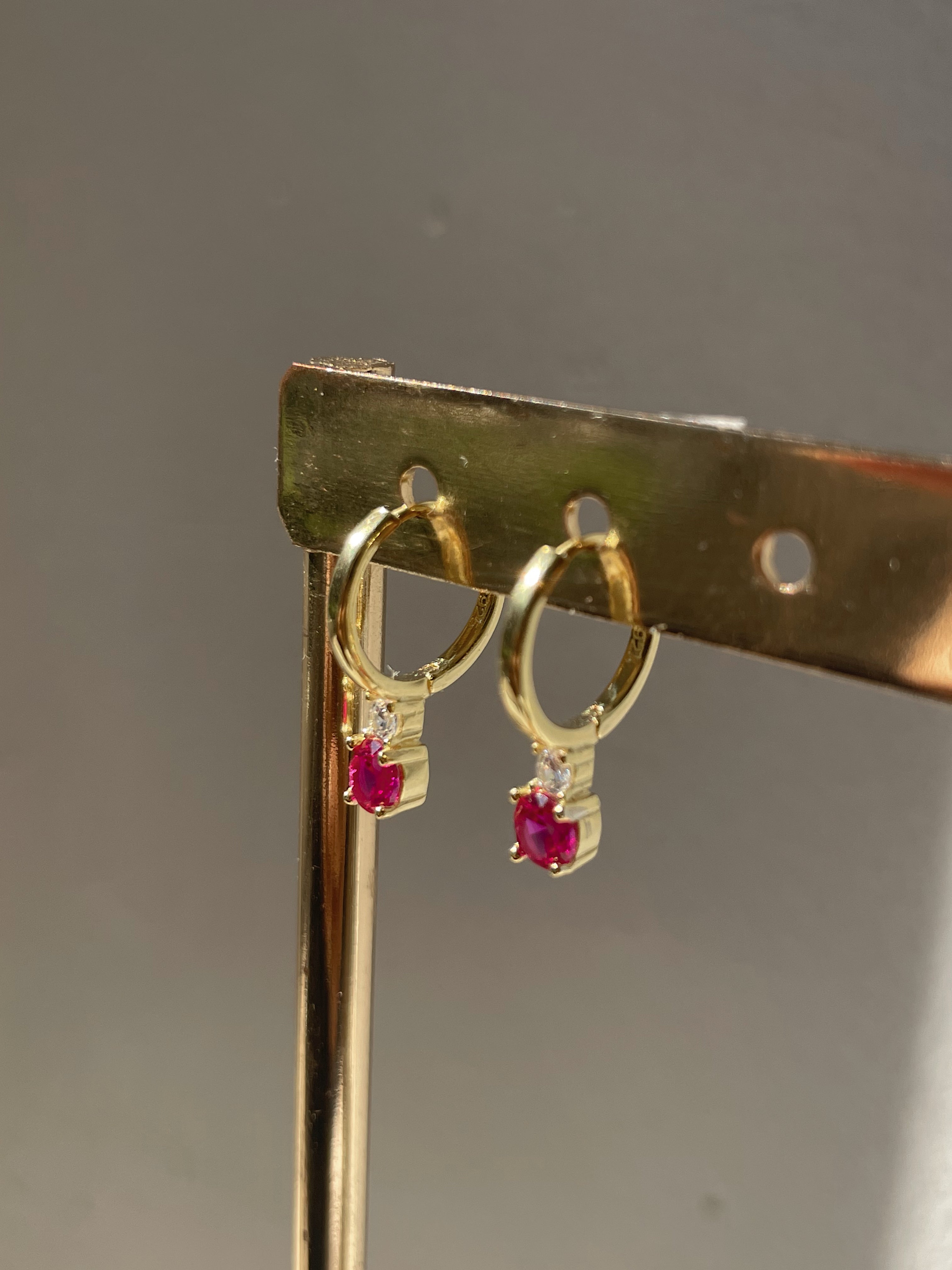 HADLEY | Cubic Zirconia Drop Huggies | S925 Sterling Silver 18ct Gold Plated | Earrings