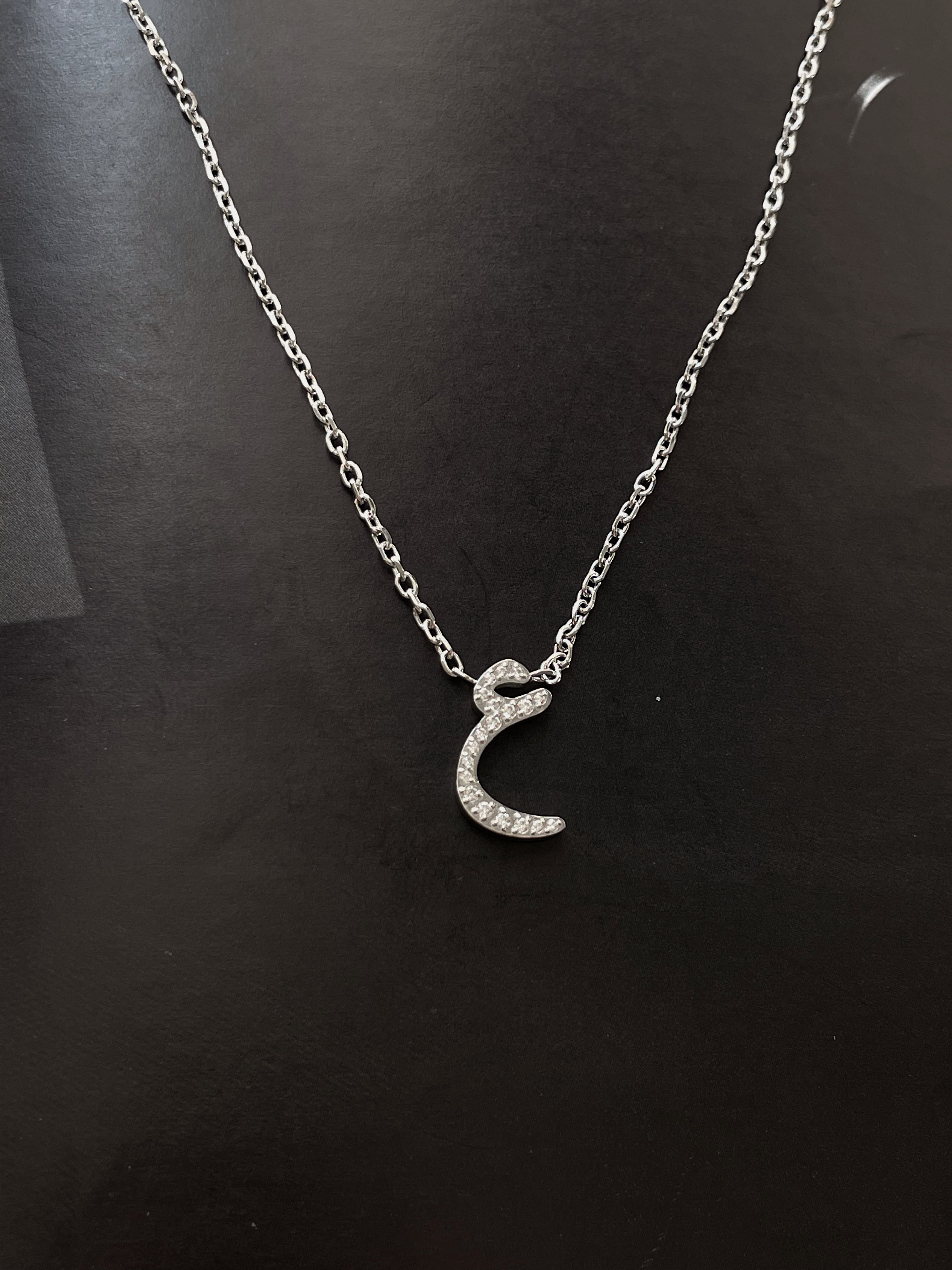 DAZZLING ARABIC INITIAL NECKLACE I Kids/Adults | Tarnish Free | Stainless Steel I 18ct gold plated Cubic Zirconia I Gold/Silver