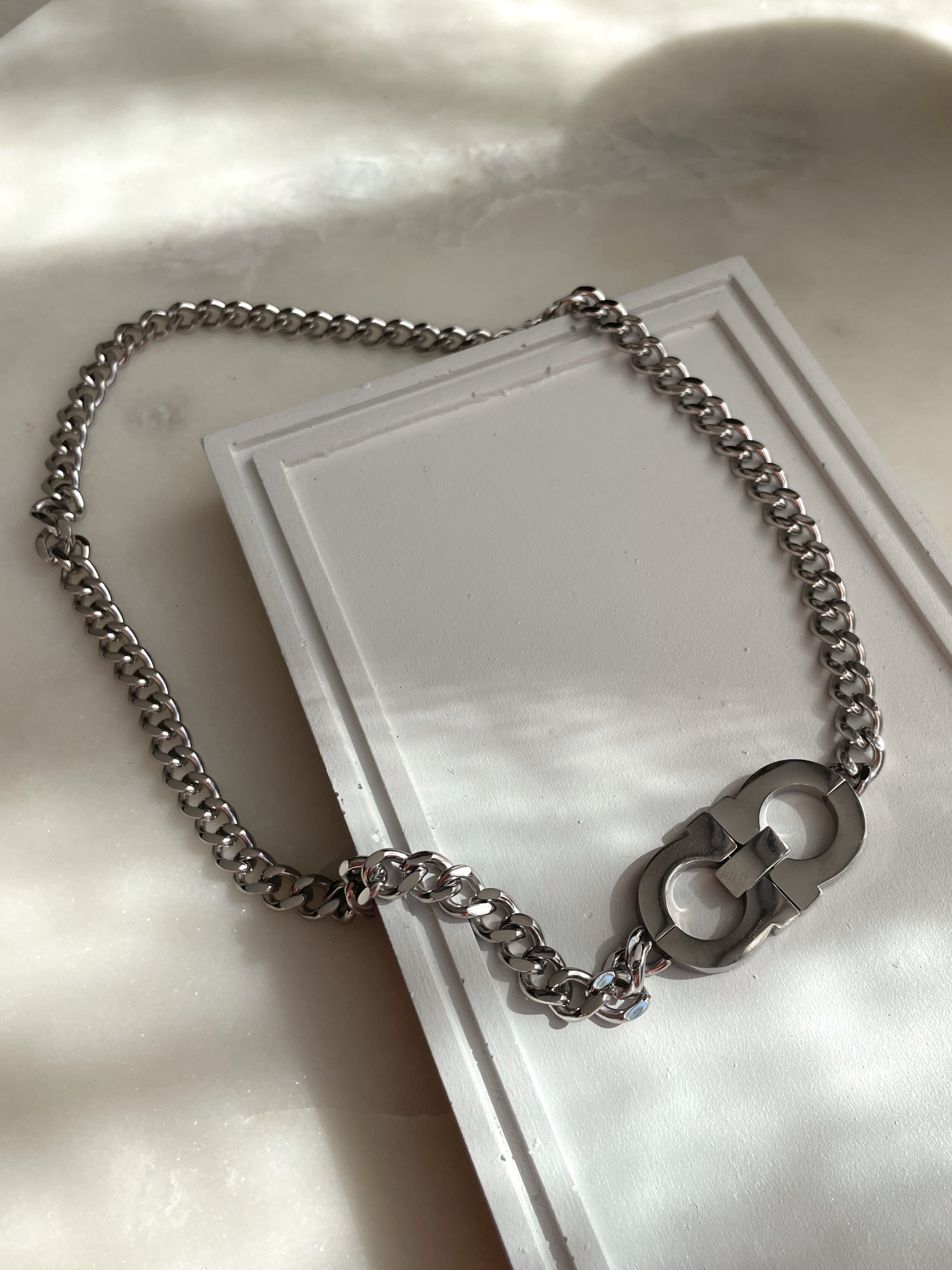 SUCCESSION | Tarnish-Free | Gold/Silver Chunky Link Pendant | Necklace