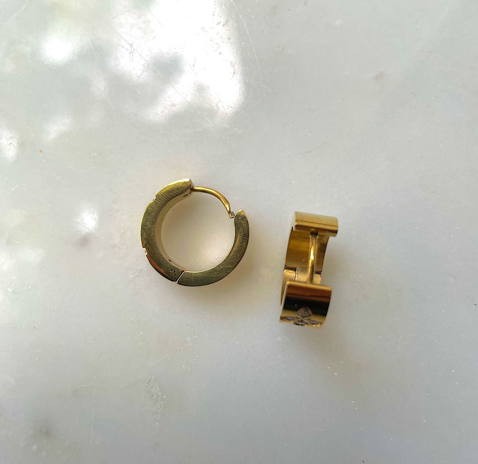 CRESSIDA | Tarnish Free | Gold/Silver Chunky Encrusted Clover Hoop | Earrings