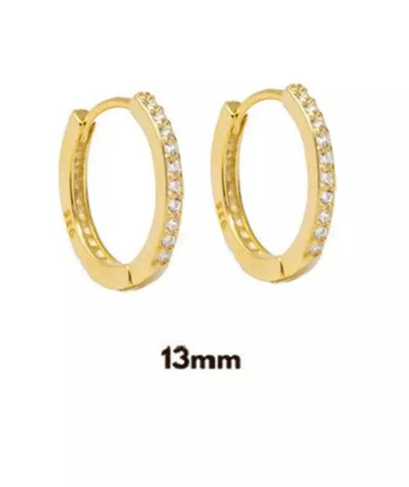 DERIKA| Huggies| S925 Sterling Silver I 18ct Gold Plated I Cubic Zirconia