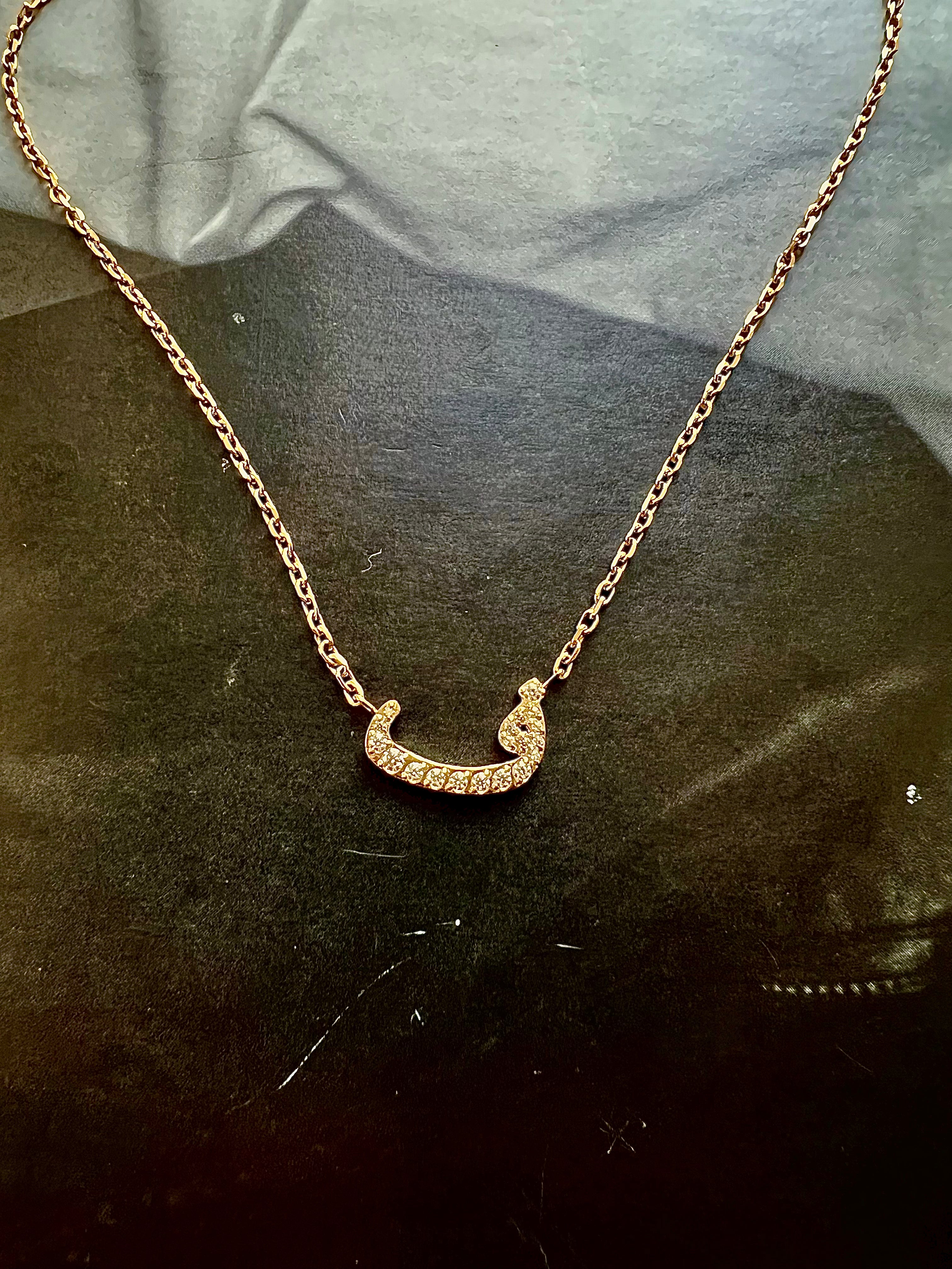 DAZZLING ARABIC INITIAL NECKLACE I Kids/Adults | Tarnish Free | Stainless Steel I 18ct gold plated Cubic Zirconia I Gold/Silver