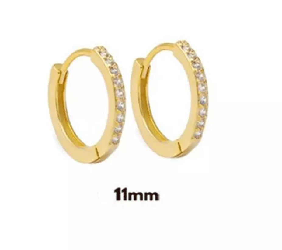DERIKA| Huggies| S925 Sterling Silver I 18ct Gold Plated I Cubic Zirconia