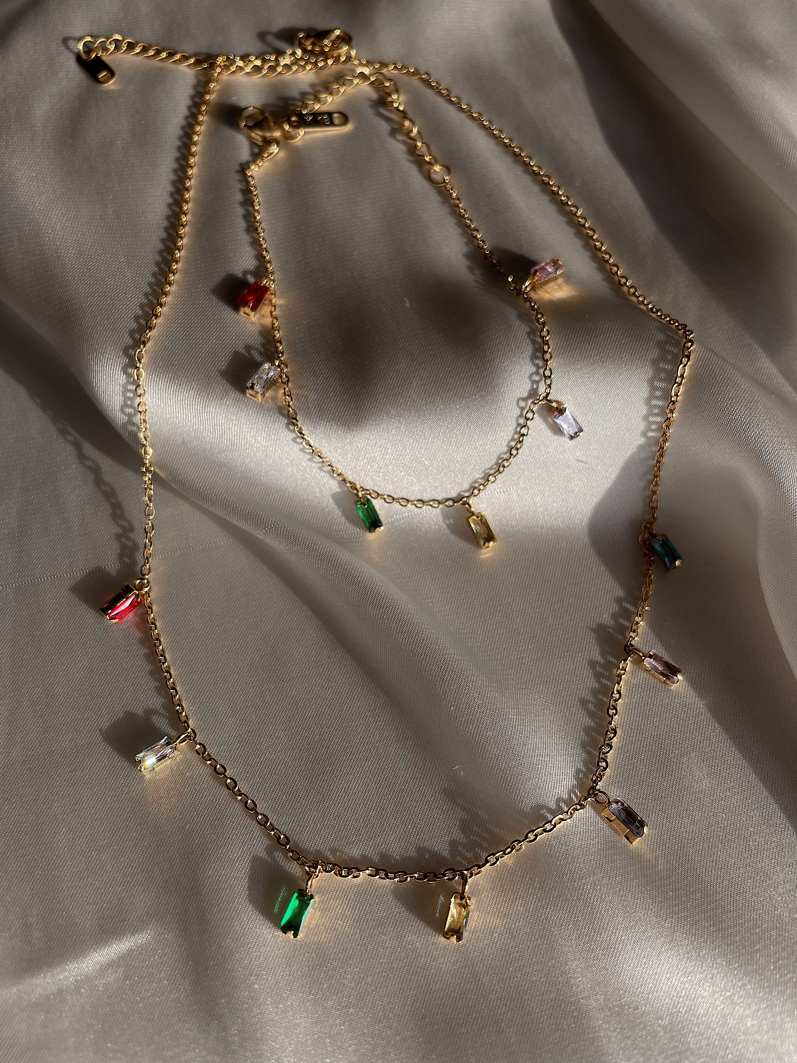 Santorini | Multi-Colour Drop Necklace/Bracelet | Tarnish-Free