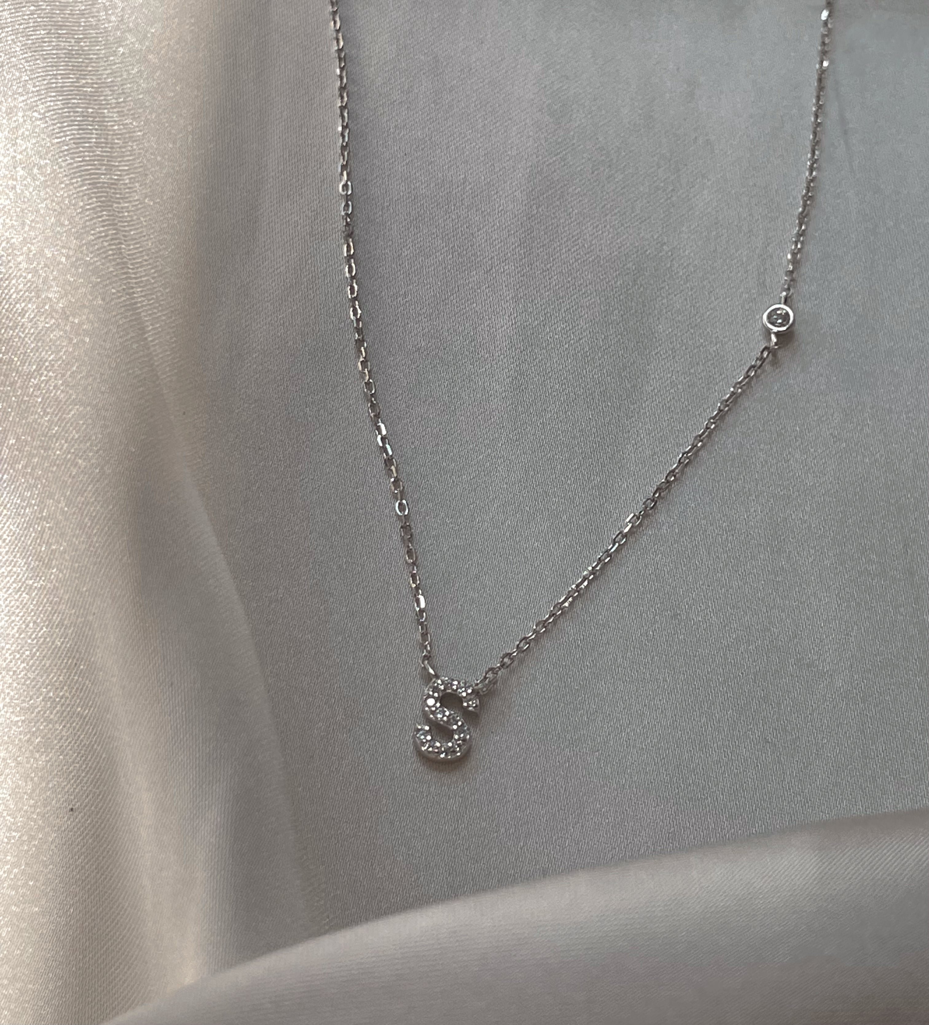 JADORE Necklace I Initial I S925 Sterling Silver I Gold/Silver I Cubic Zirconia I Letter Necklace