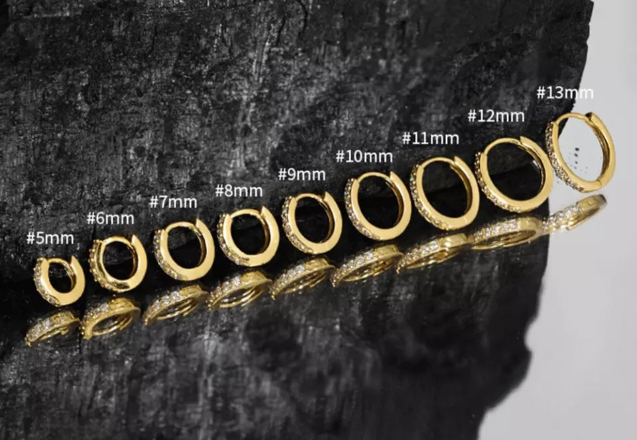 DERIKA| Huggies| S925 Sterling Silver I 18ct Gold Plated I Cubic Zirconia