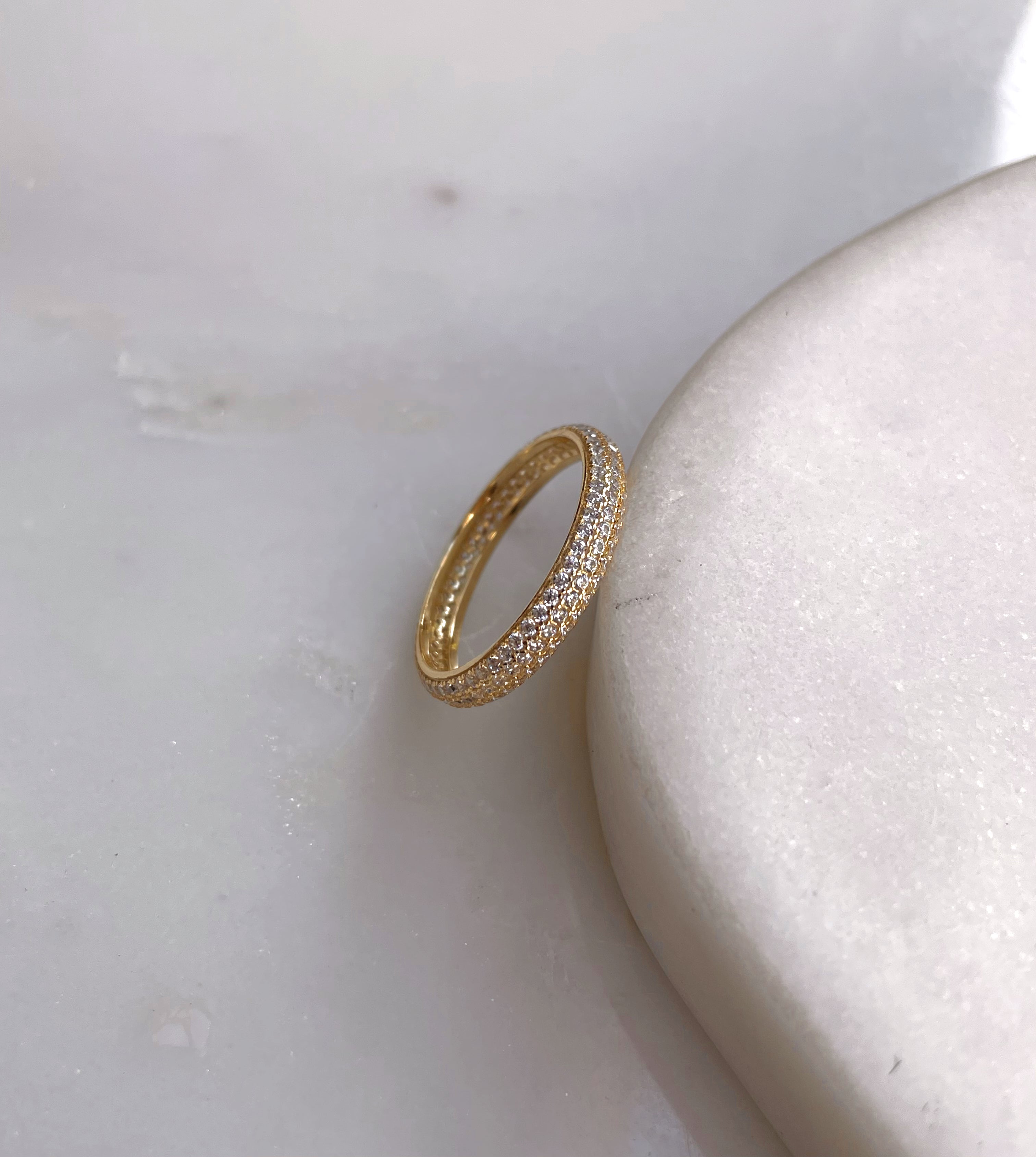 VIOLETTA | S925 Sterling Silver I 18k Gold/Platinum Plated I Cubic Zirconia Pave Ring