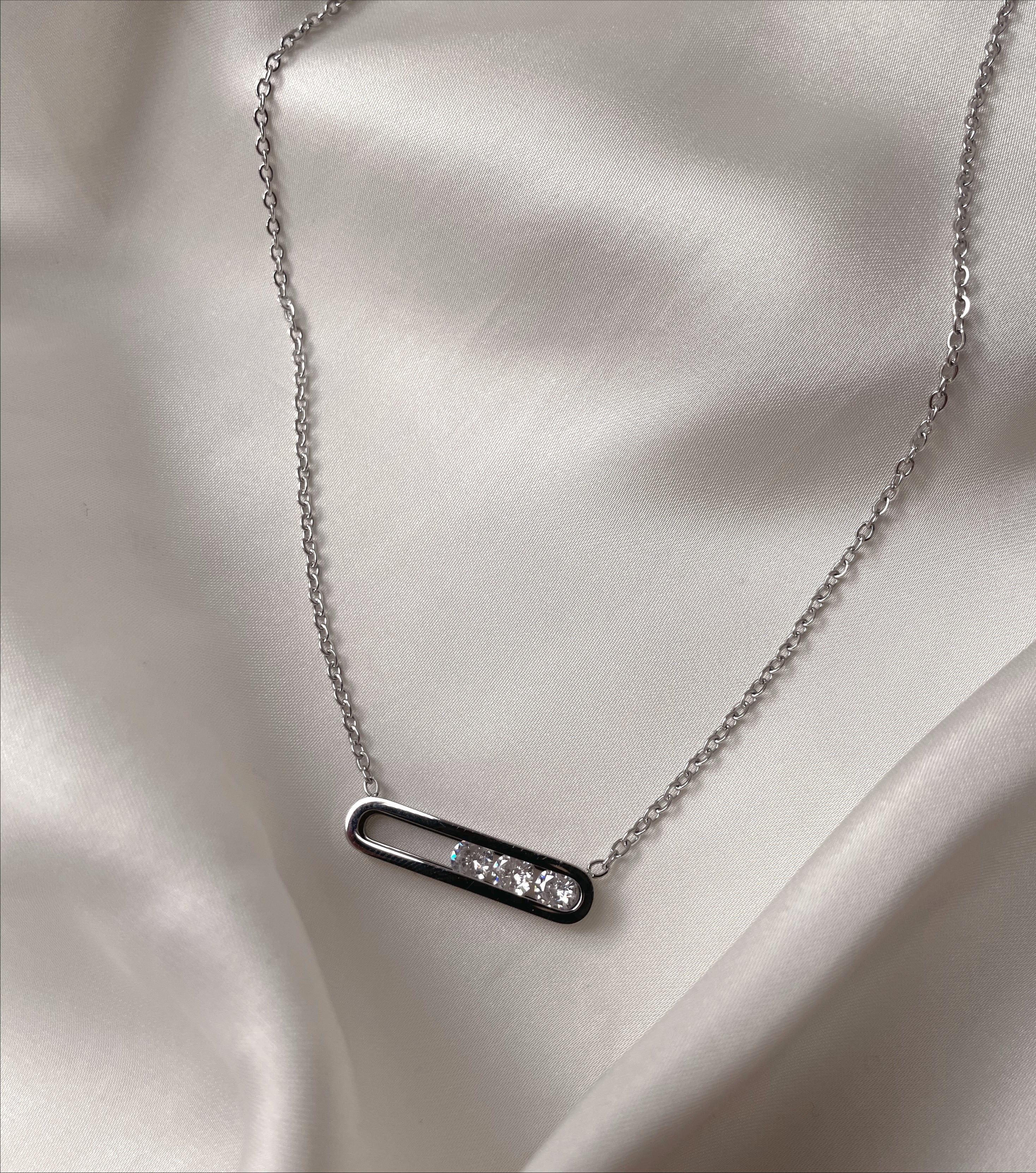 DANCING DIAMONDS  NECKLACE/BRACELET | Tarnish-Free | Gold Plated Stainless Steel Cubic Zirconia Pendant Necklace