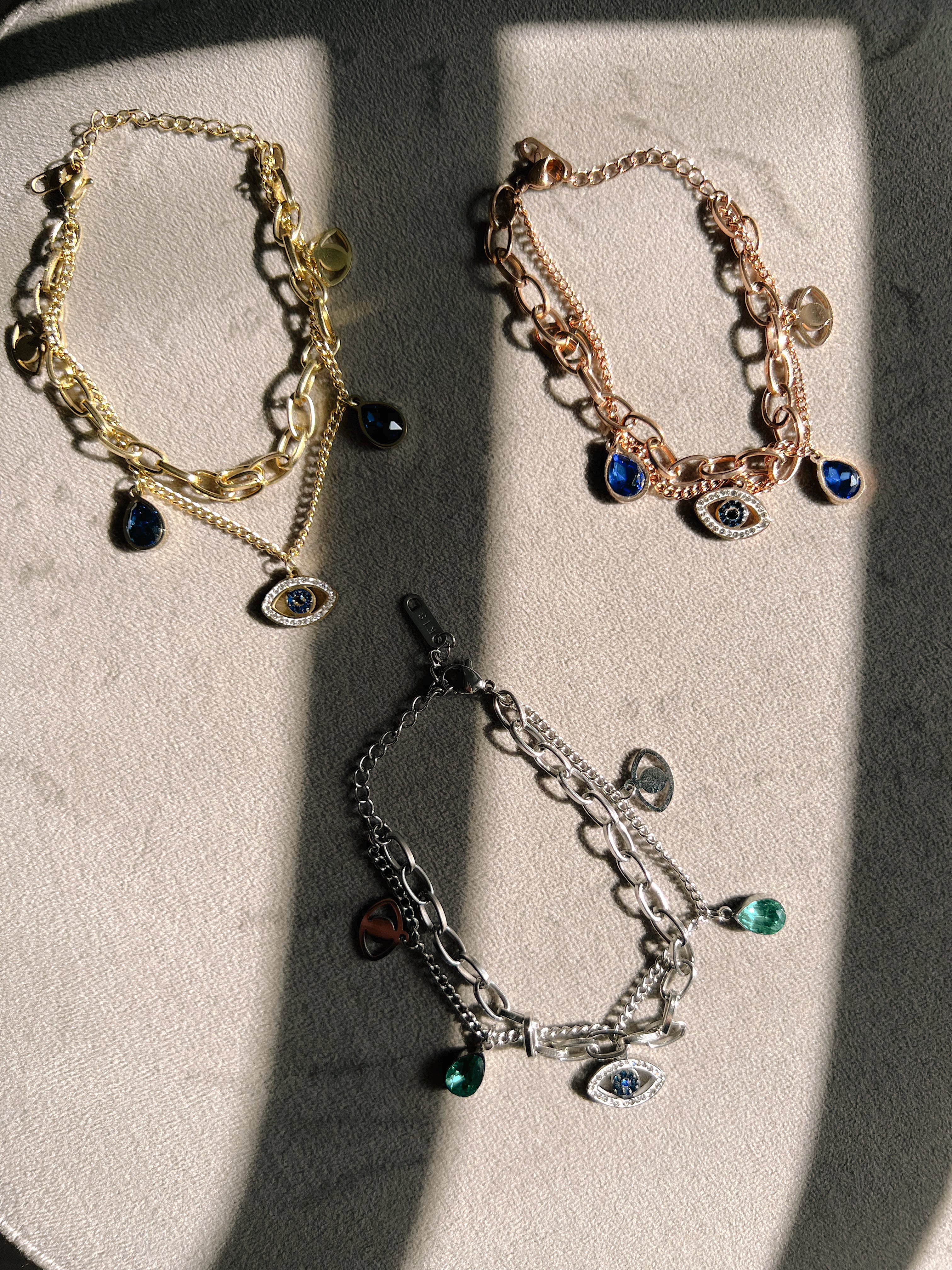 RANA | Evil Eye Charm | Stainless Steel 18k Gold/ Silver/ Rose Gold | Bracelet