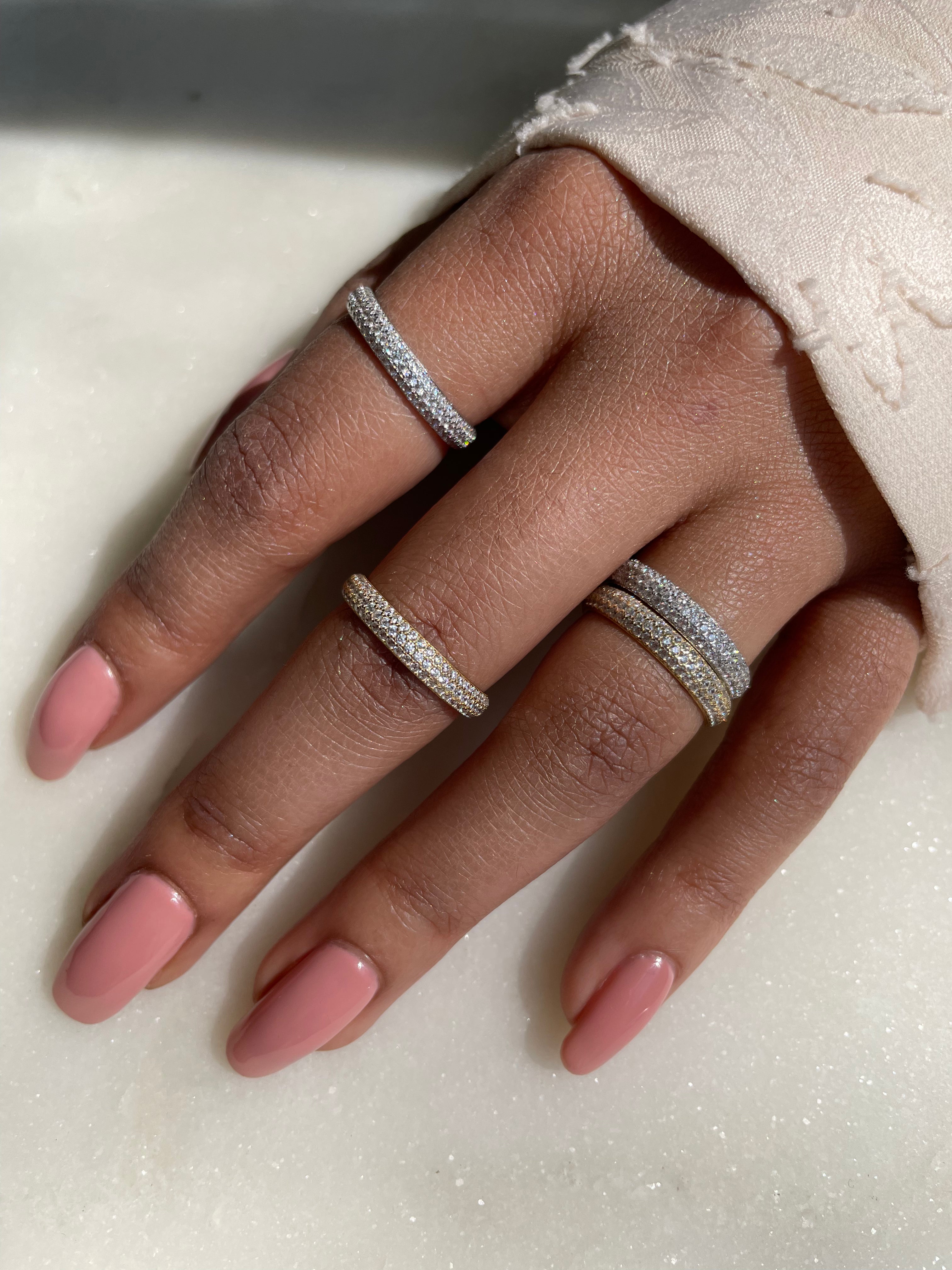 VIOLETTA | S925 Sterling Silver I 18k Gold/Platinum Plated I Cubic Zirconia Pave Ring
