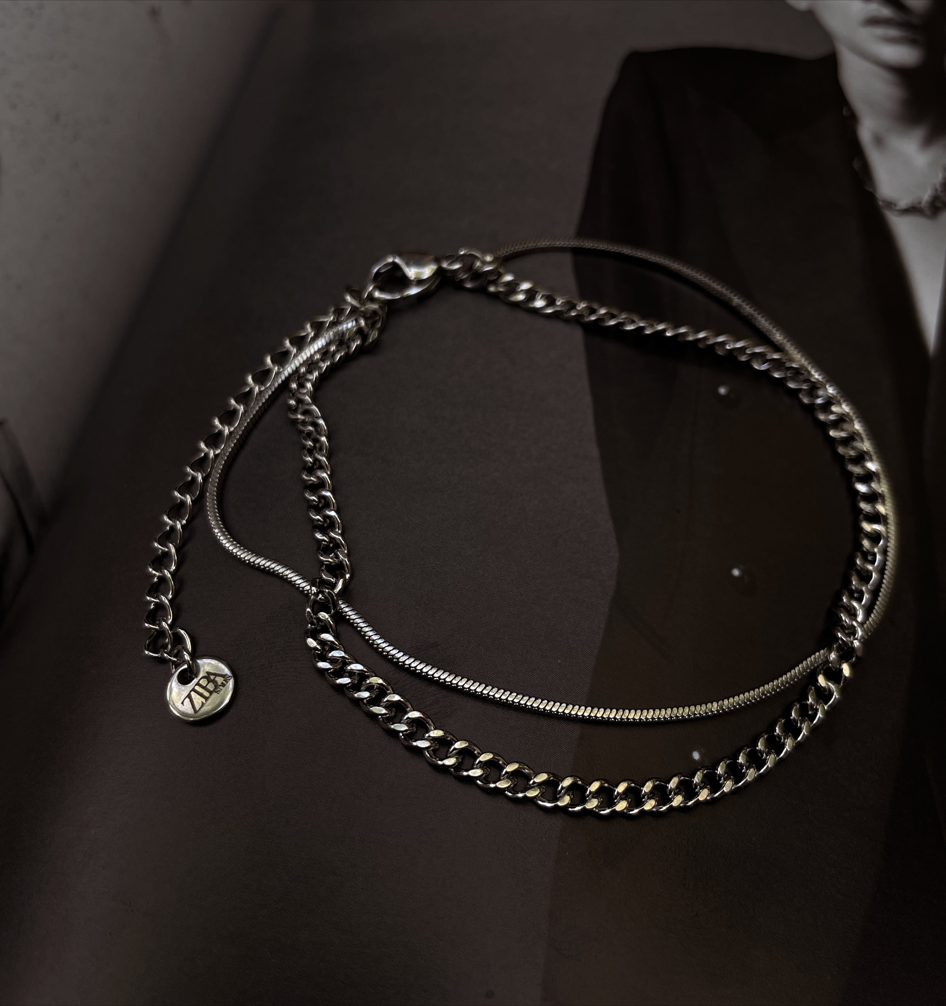 CLOUT | ZibaMan | Silver Double Layer Curb Link Bracelet | Tarnish-Fre