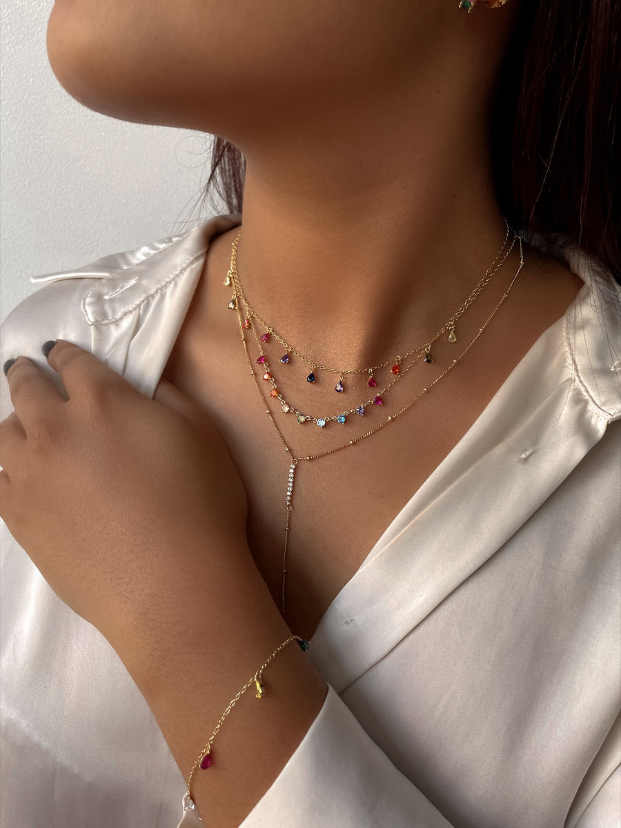 NAAYLA S925 Sterling Silver 18ct gold plated Dainty Drop Necklace