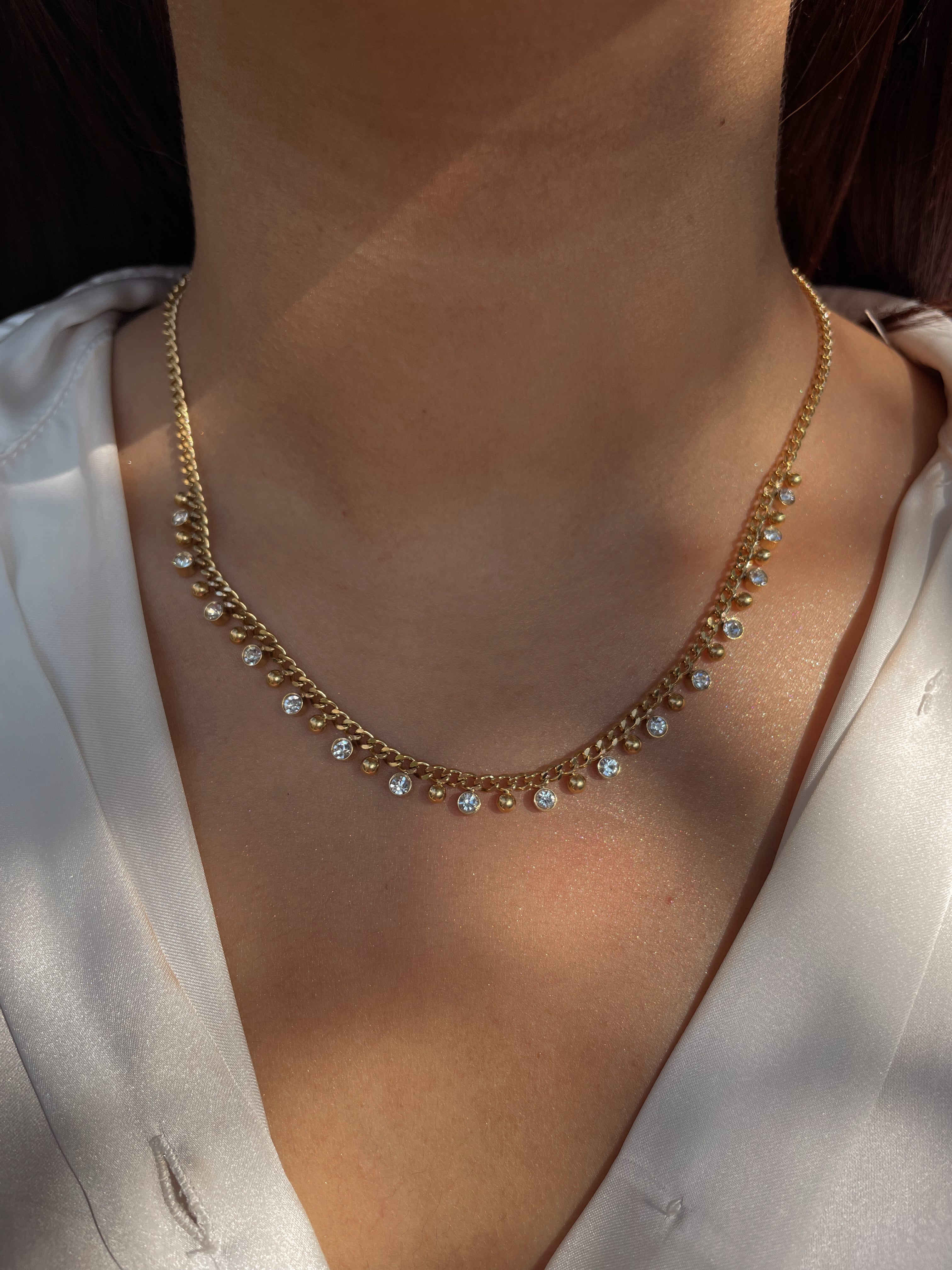 IMAAN | Tarnish Free | Gold Ball and Charm | Necklace