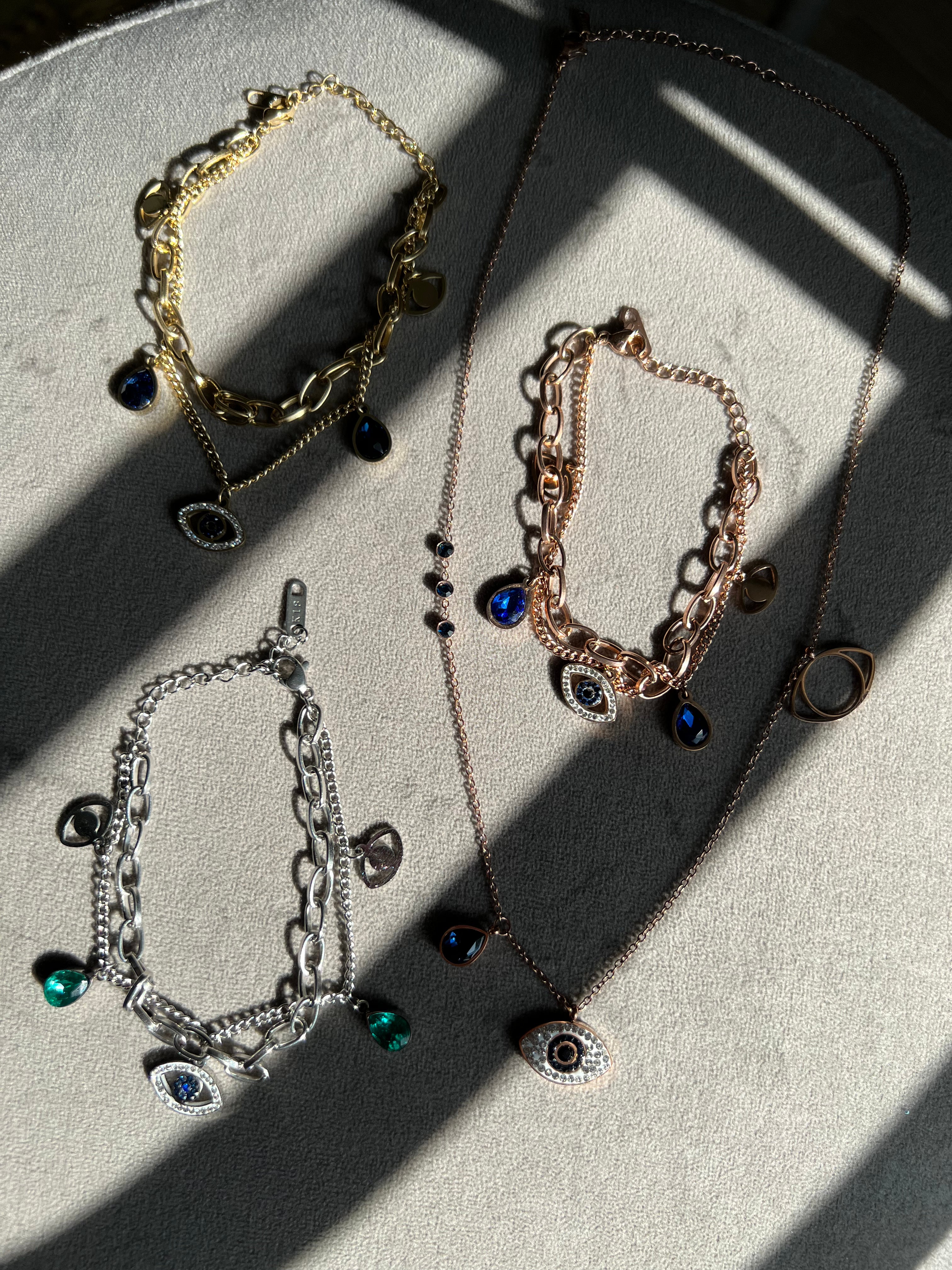 RANA | Evil Eye Charm | Stainless Steel 18k Gold/ Silver/ Rose Gold | Bracelet