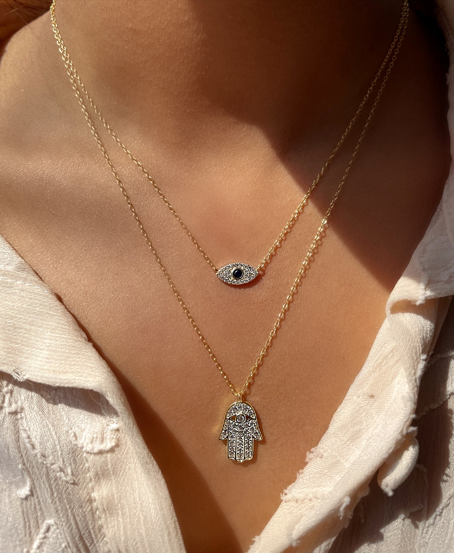 ALEXIA | Tarnish Free | S925 Sterling Silver 18ct gold plated | Evil Eye Necklace