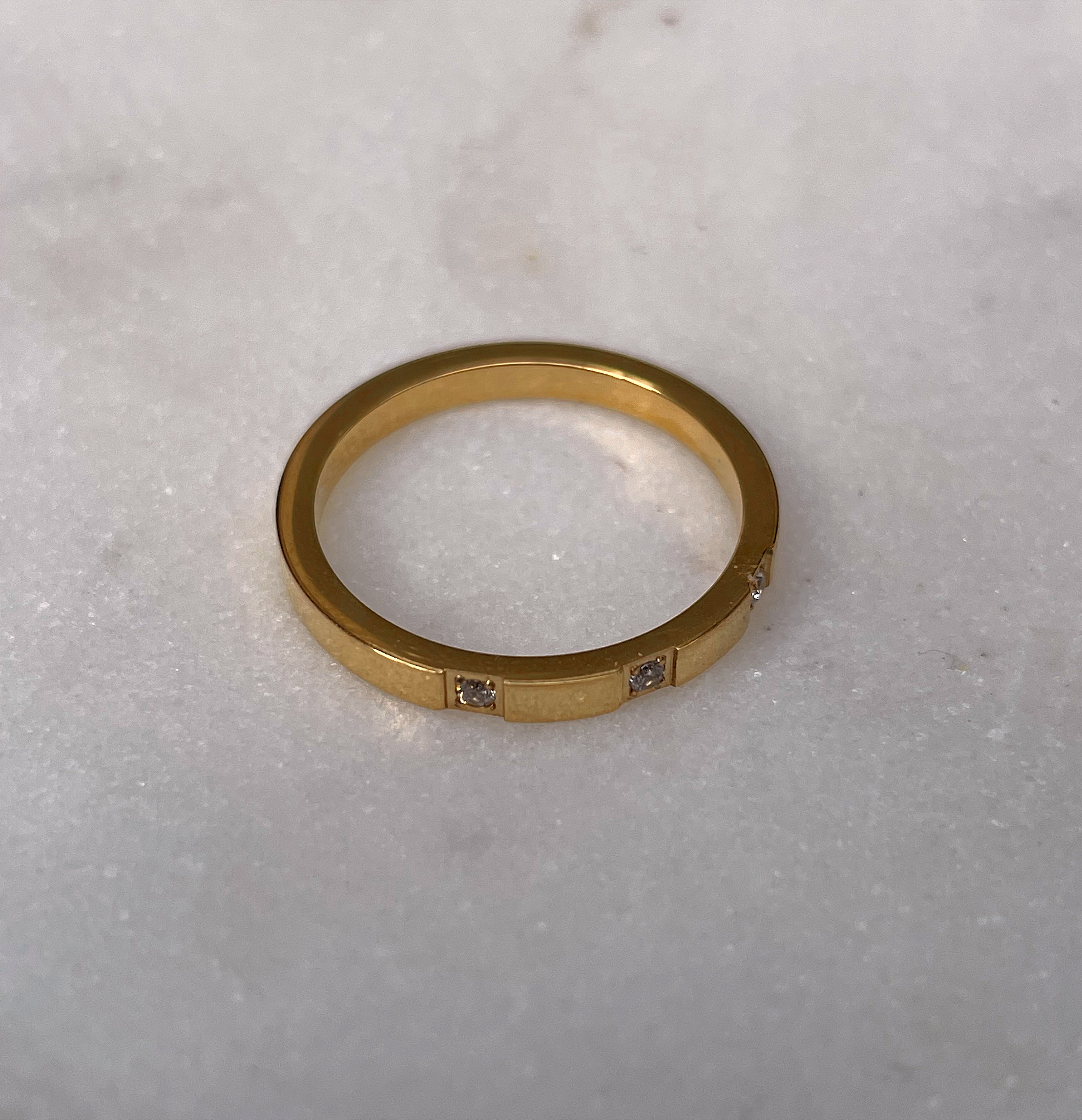 DONNATELLA | Tarnish Free | Thin Encrusted Designer-Inspired | Gold/Silver/Rose Gold Ring (1 piece)
