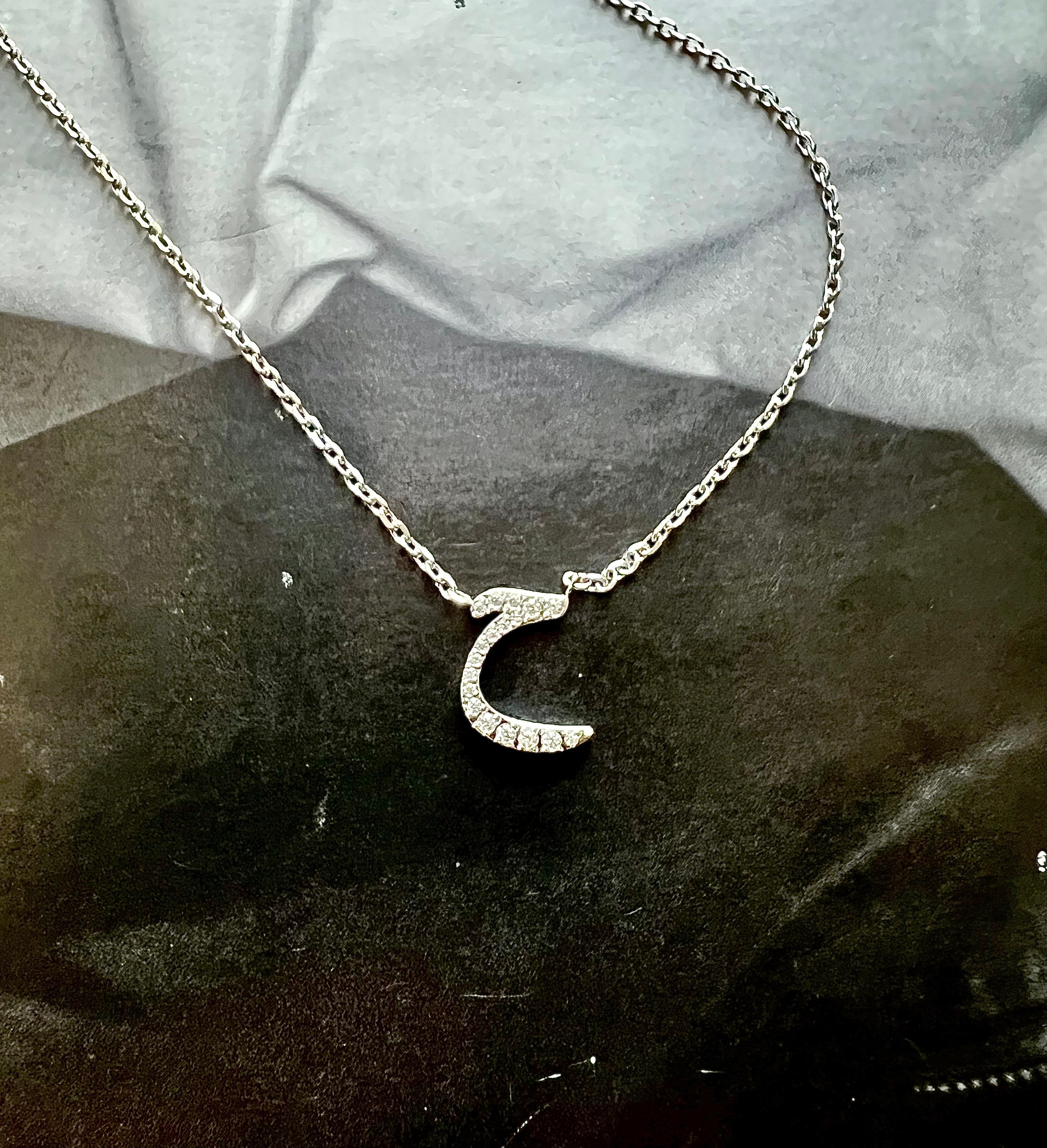 DAZZLING ARABIC INITIAL NECKLACE I Kids/Adults | Tarnish Free | Stainless Steel I 18ct gold plated Cubic Zirconia I Gold/Silver