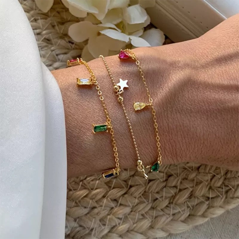 LANGKAWI | S925 Sterling Silver 18ct gold plated Dainty Drop Bracelet