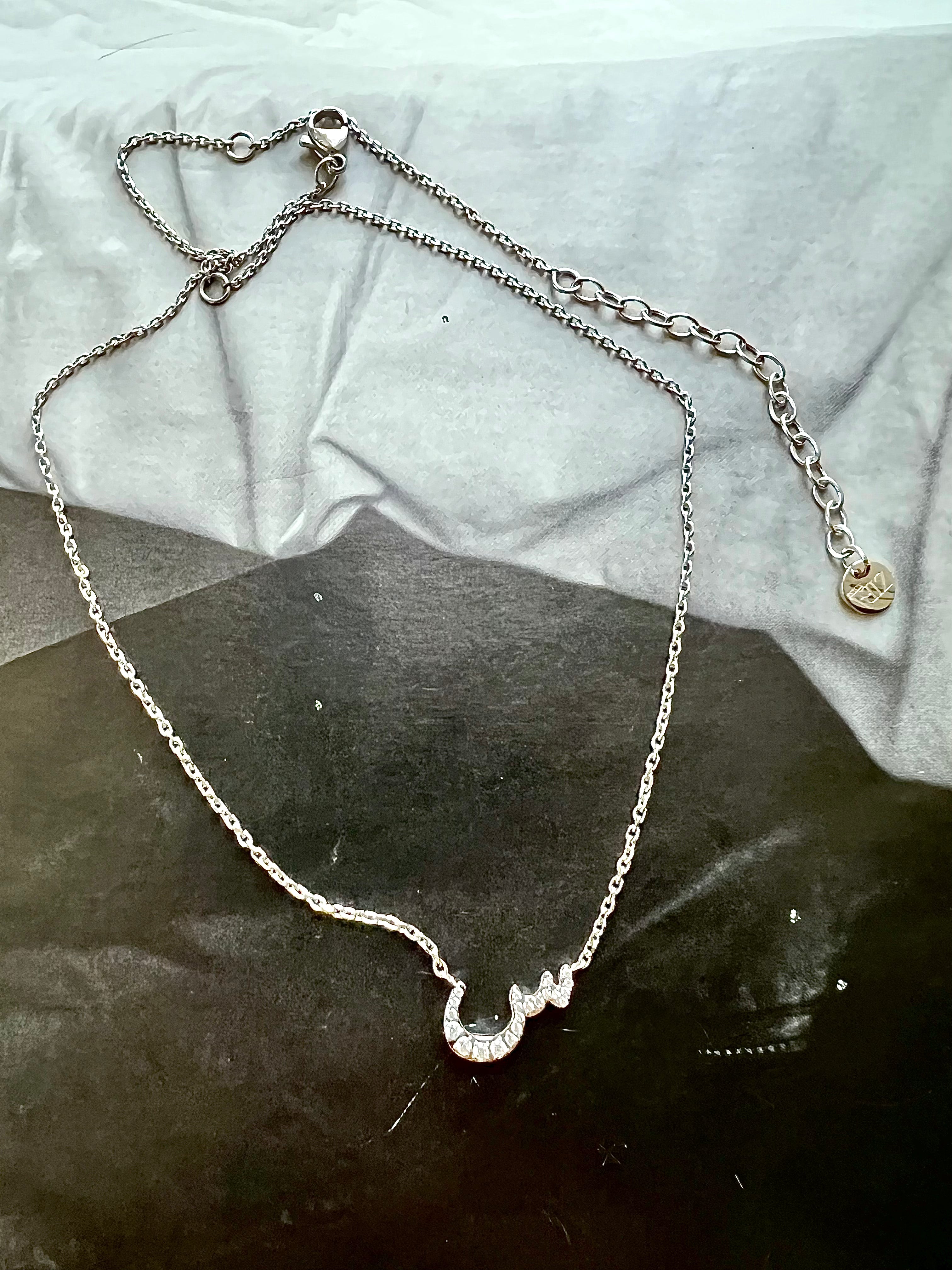 DAZZLING ARABIC INITIAL NECKLACE I Kids/Adults | Tarnish Free | Stainless Steel I 18ct gold plated Cubic Zirconia I Gold/Silver