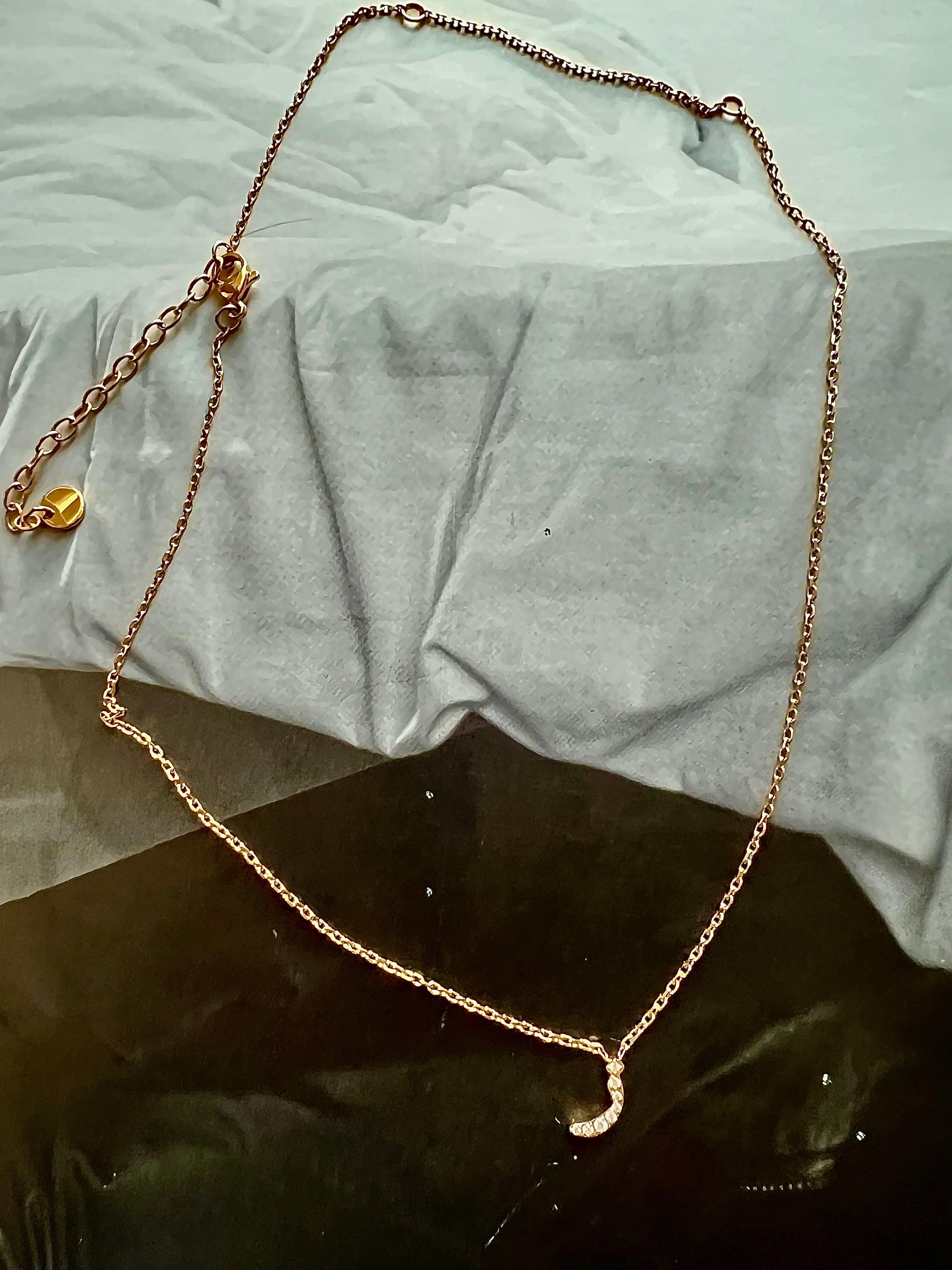 DAZZLING ARABIC INITIAL NECKLACE I Kids/Adults | Tarnish Free | Stainless Steel I 18ct gold plated Cubic Zirconia I Gold/Silver