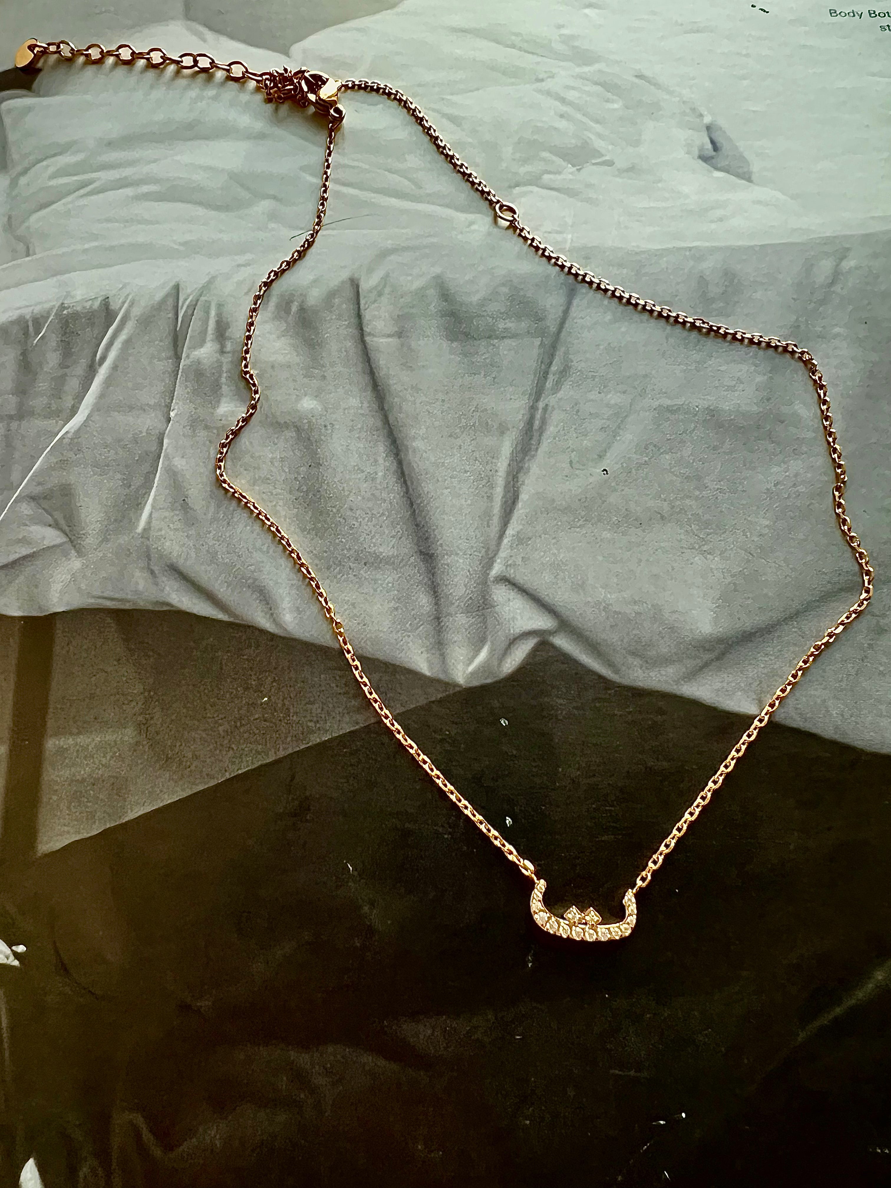 DAZZLING ARABIC INITIAL NECKLACE I Kids/Adults | Tarnish Free | Stainless Steel I 18ct gold plated Cubic Zirconia I Gold/Silver