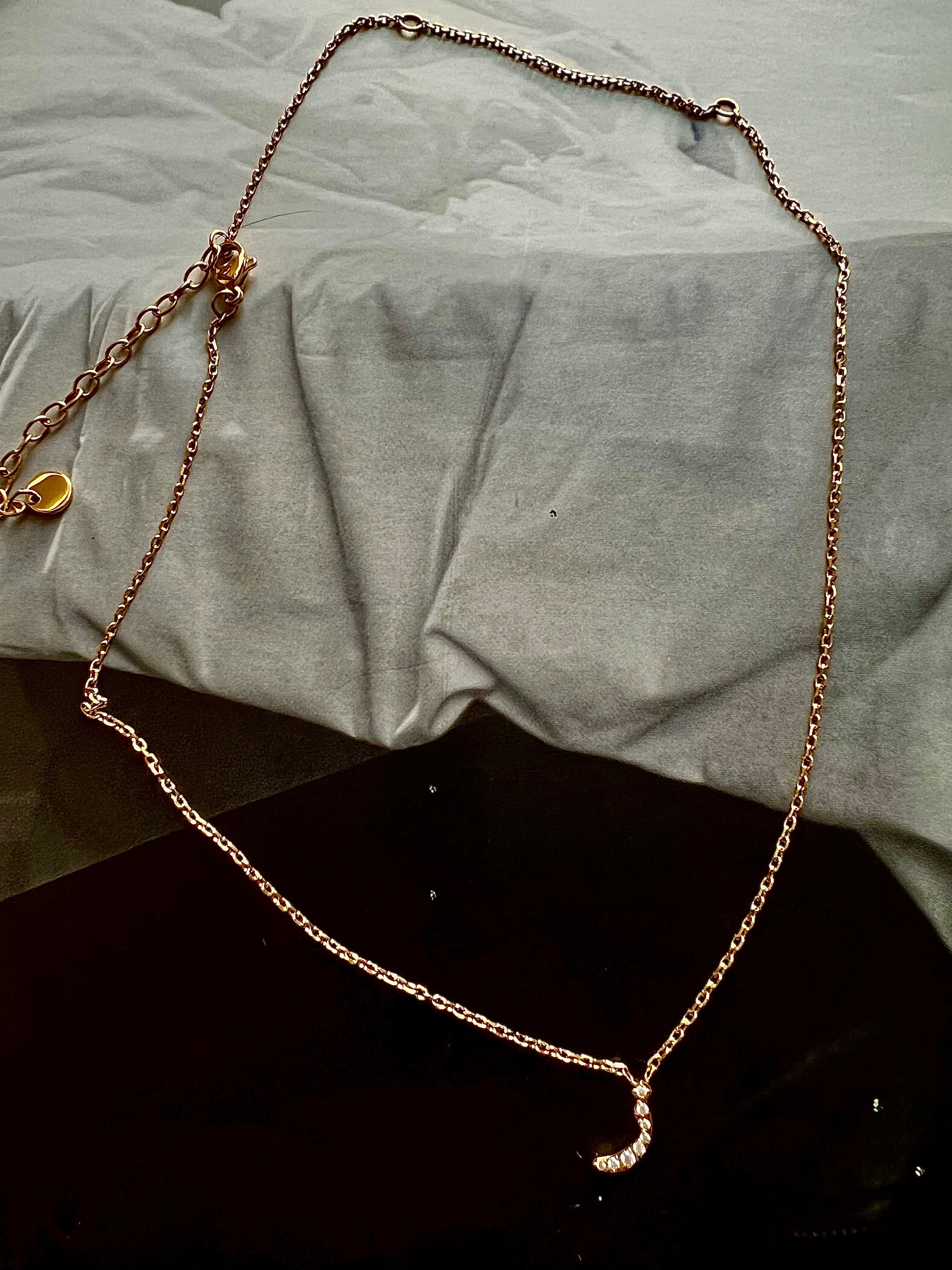 DAZZLING ARABIC INITIAL NECKLACE I Kids/Adults | Tarnish Free | Stainless Steel I 18ct gold plated Cubic Zirconia I Gold/Silver