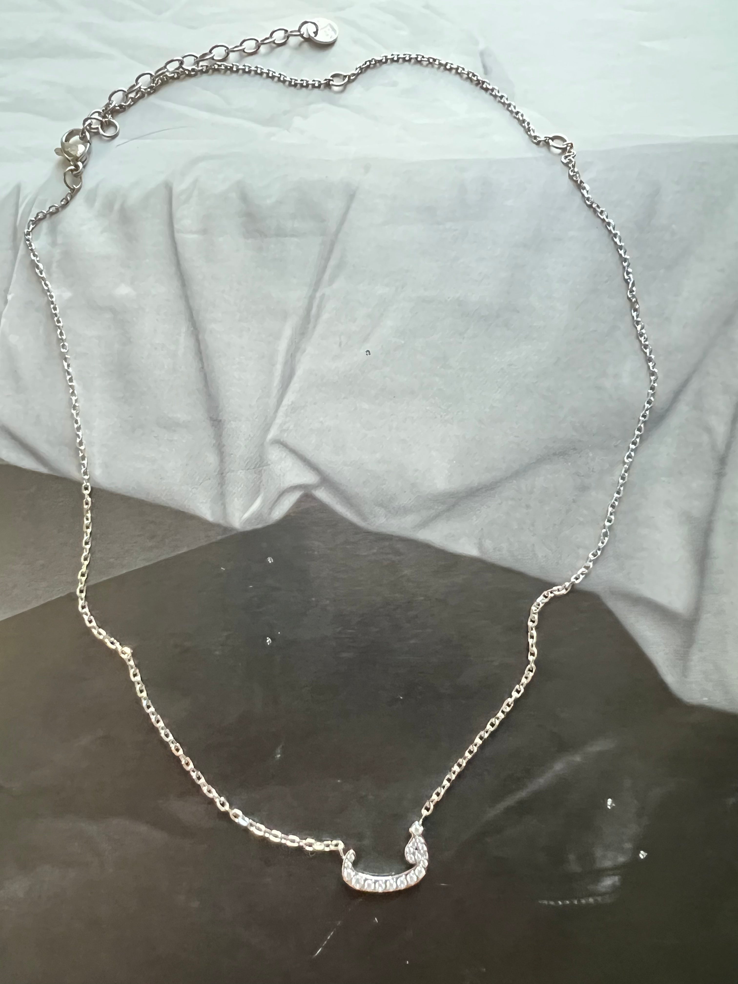 DAZZLING ARABIC INITIAL NECKLACE I Kids/Adults | Tarnish Free | Stainless Steel I 18ct gold plated Cubic Zirconia I Gold/Silver