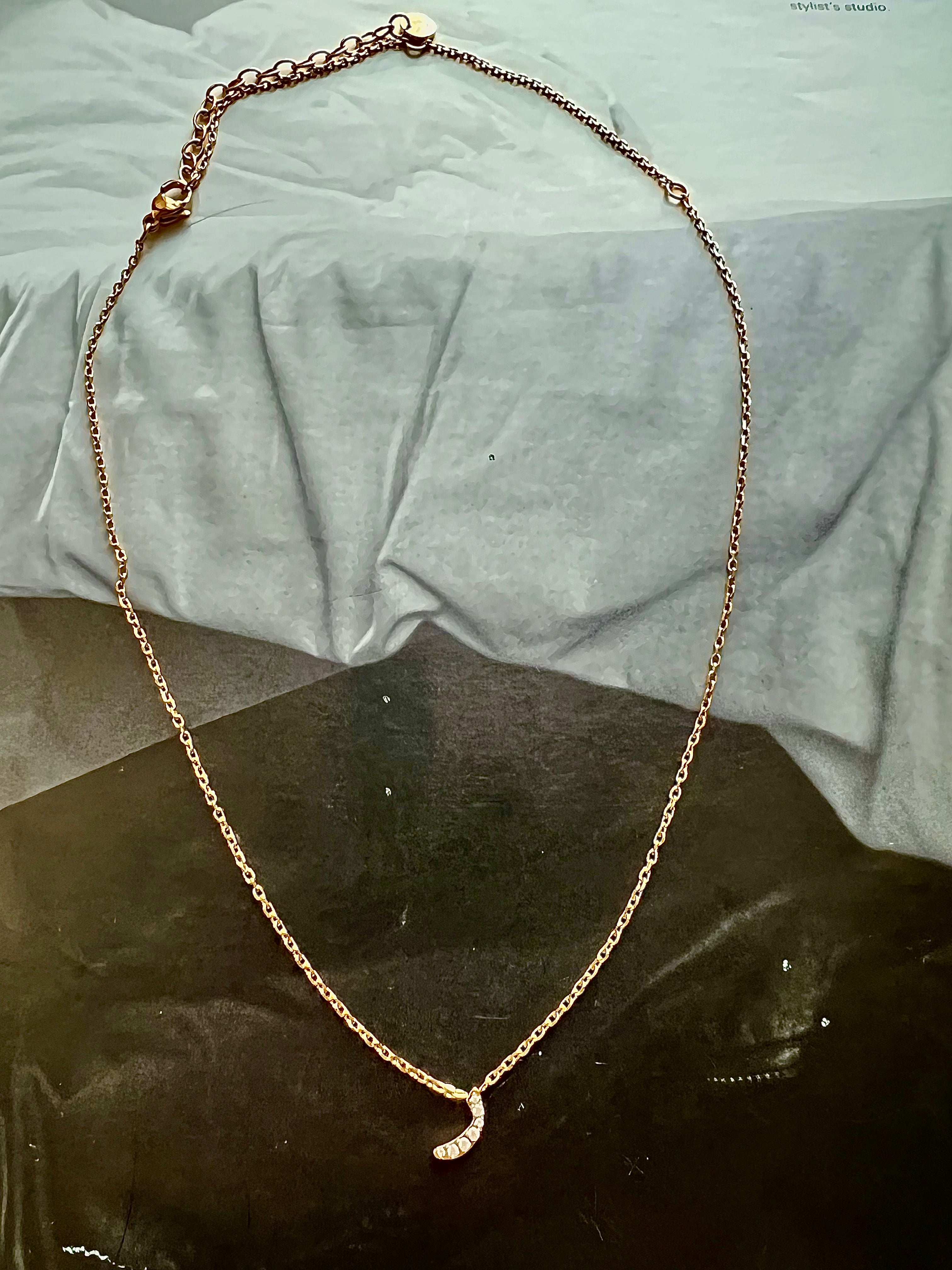 DAZZLING ARABIC INITIAL NECKLACE I Kids/Adults | Tarnish Free | Stainless Steel I 18ct gold plated Cubic Zirconia I Gold/Silver