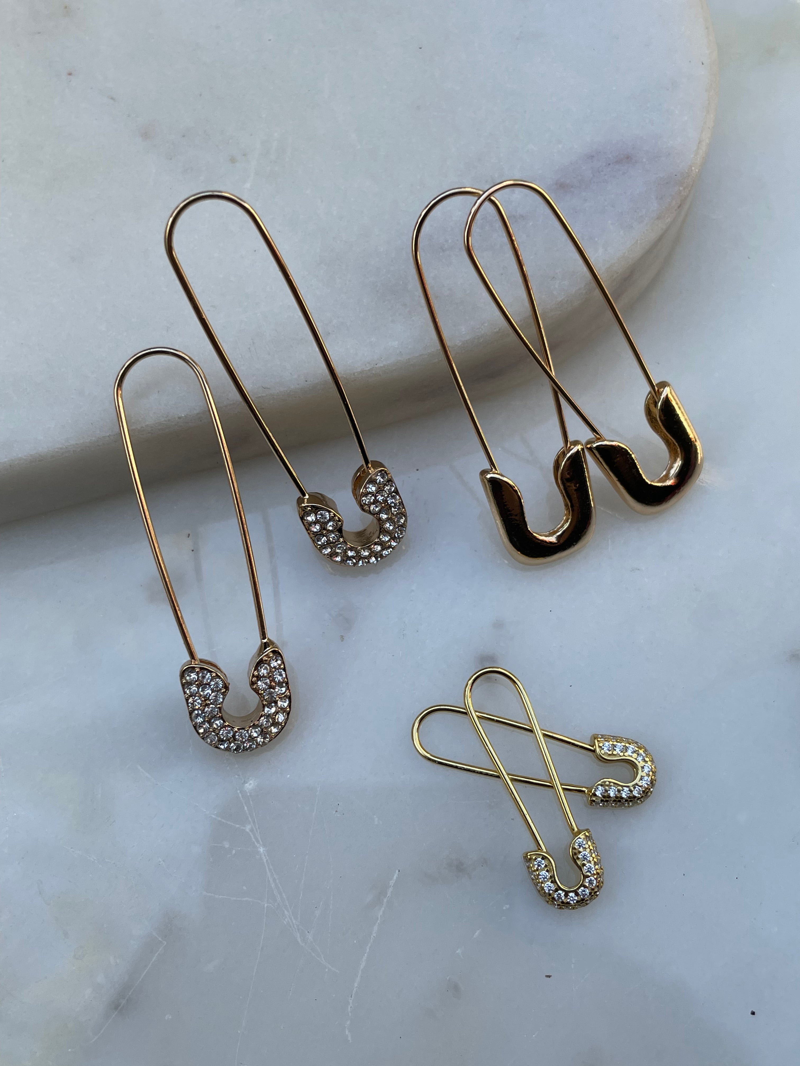 DIXIE | Jewel Encrusted Safety Pin Earrings