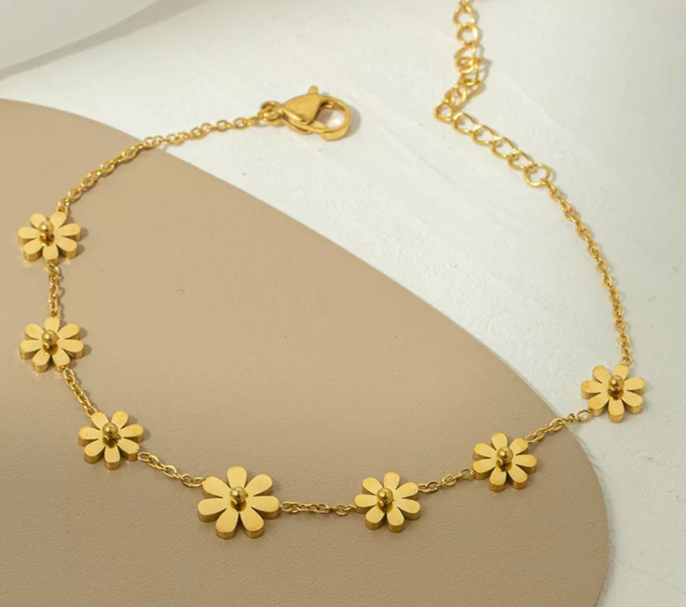 FLOWER POWER | Tarnish-Free | Anklet