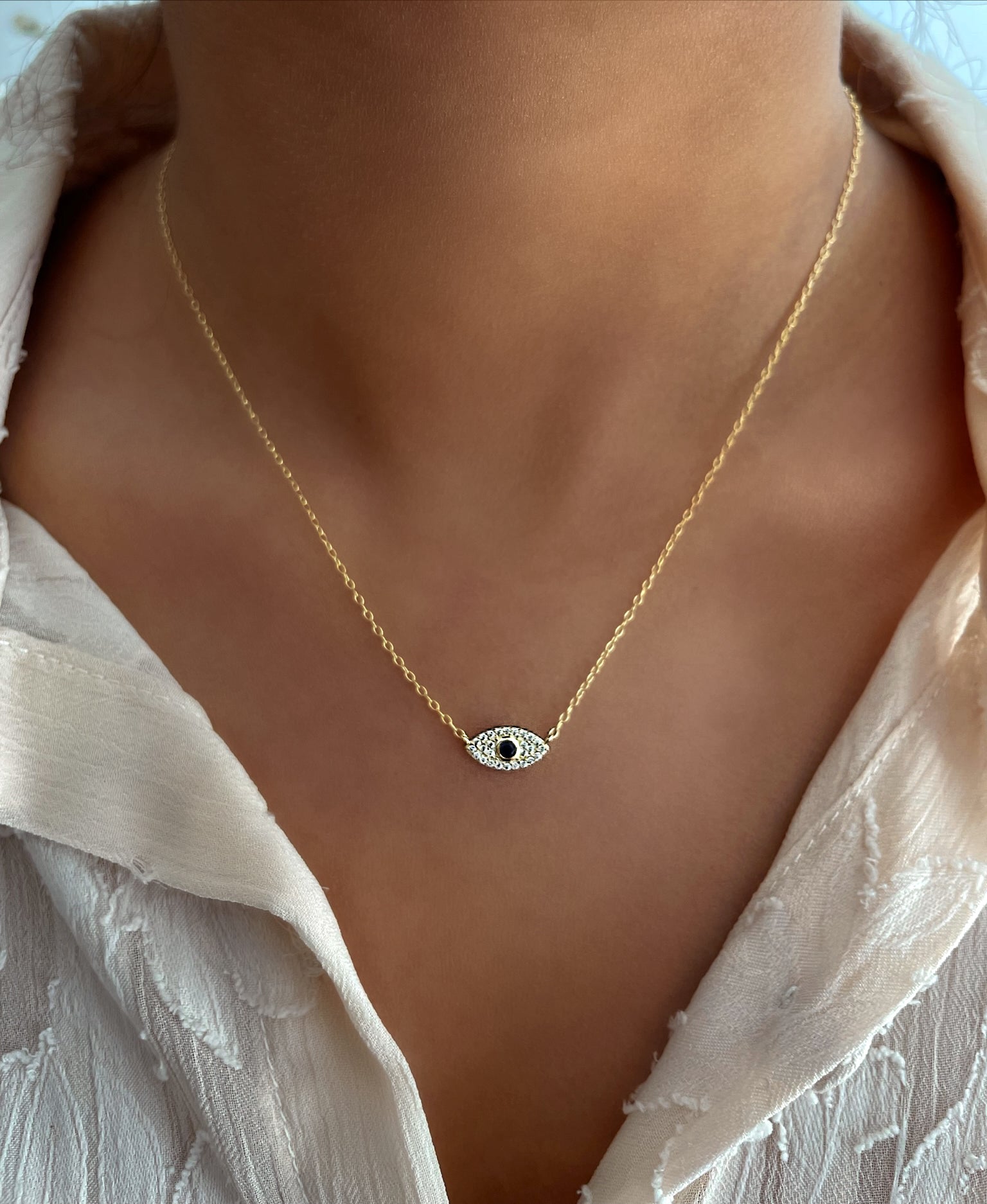 ALEXIA | Tarnish Free | S925 Sterling Silver 18ct gold plated | Evil Eye Necklace