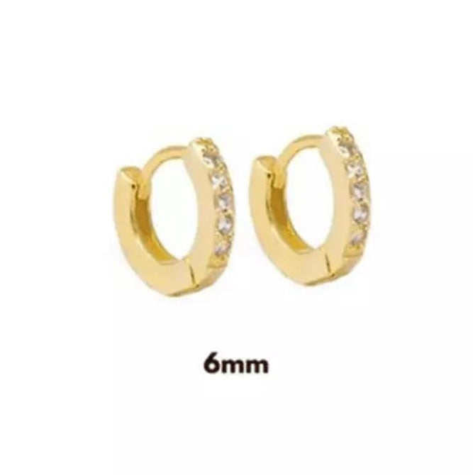 DERIKA| Huggies| S925 Sterling Silver I 18ct Gold Plated I Cubic Zirconia