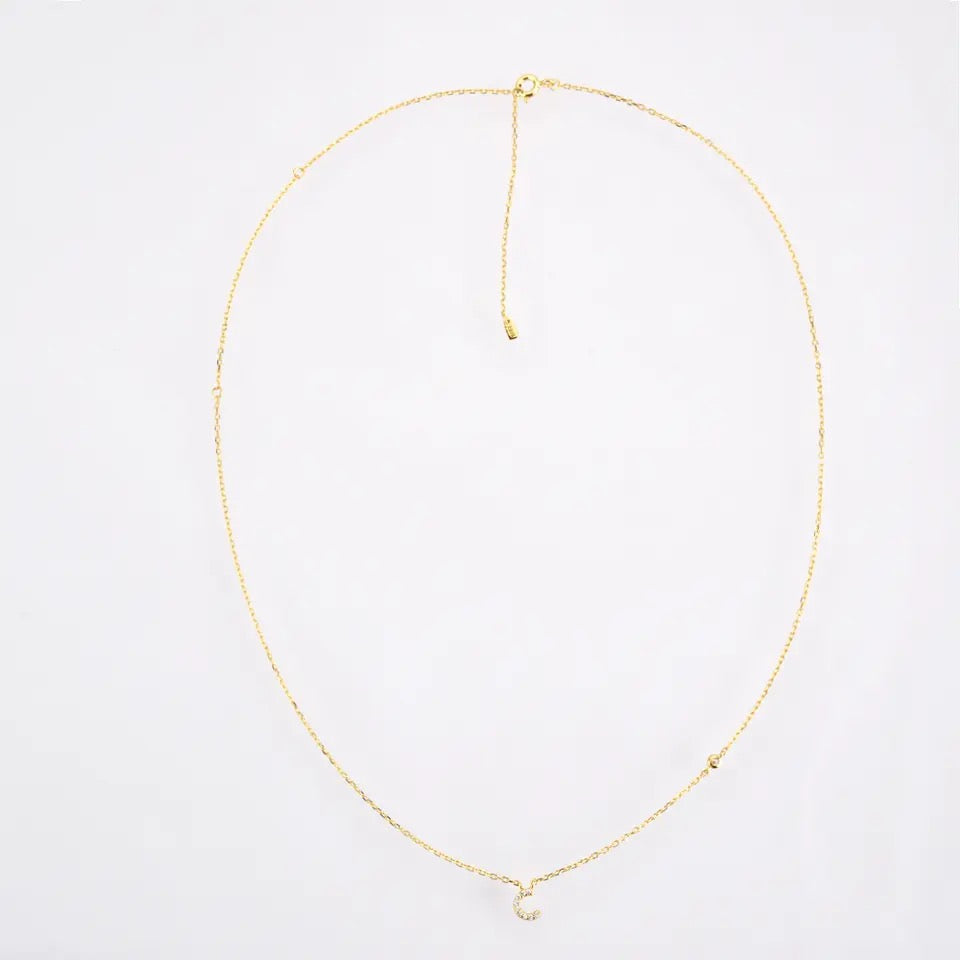 JADORE Necklace I Initial I S925 Sterling Silver I Gold/Silver I Cubic Zirconia I Letter Necklace