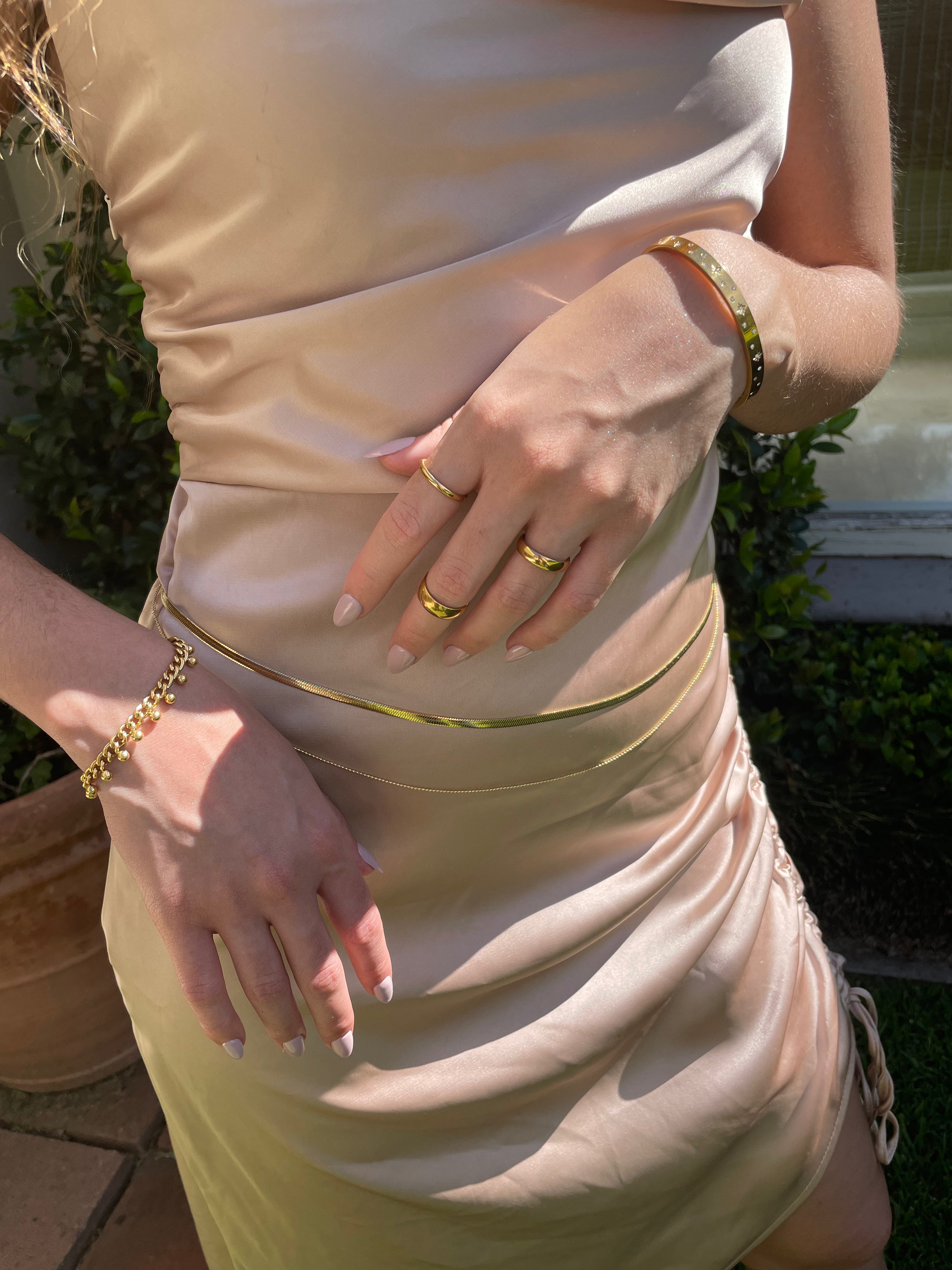 WAIST CHAIN | Tarnish-Free | Gold/Silver Snake Chain Double Layer