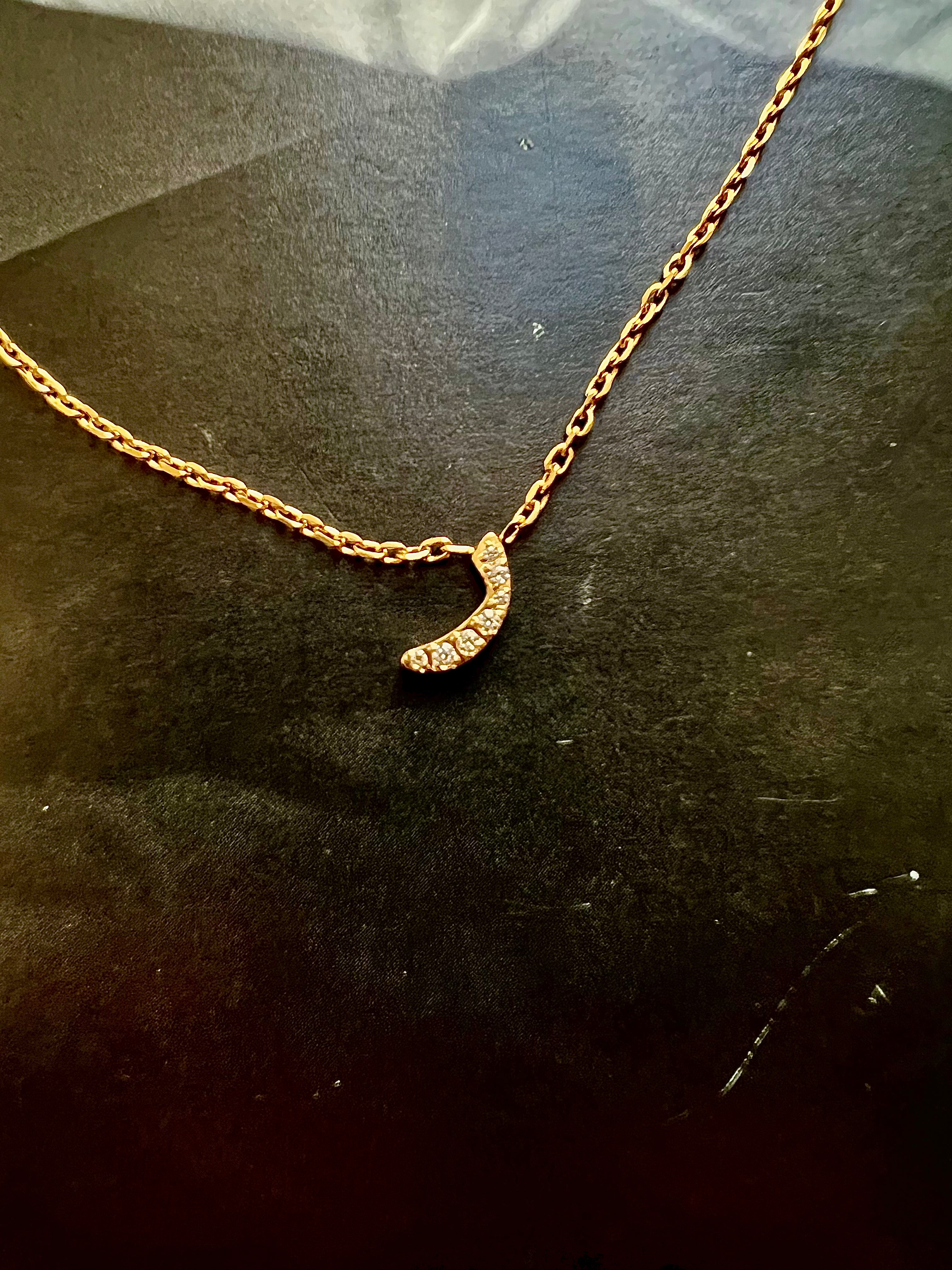 DAZZLING ARABIC INITIAL NECKLACE I Kids/Adults | Tarnish Free | Stainless Steel I 18ct gold plated Cubic Zirconia I Gold/Silver