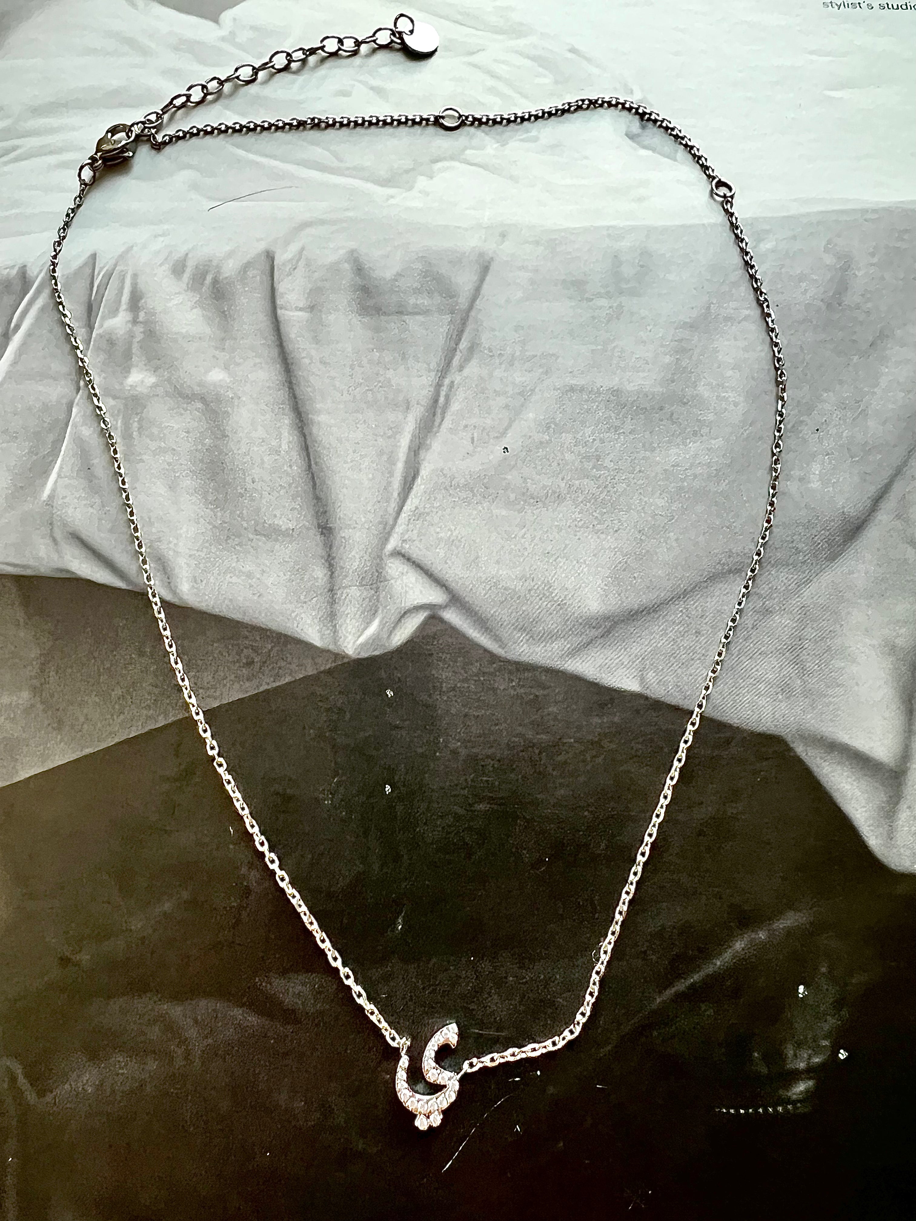 DAZZLING ARABIC INITIAL NECKLACE I Kids/Adults | Tarnish Free | Stainless Steel I 18ct gold plated Cubic Zirconia I Gold/Silver